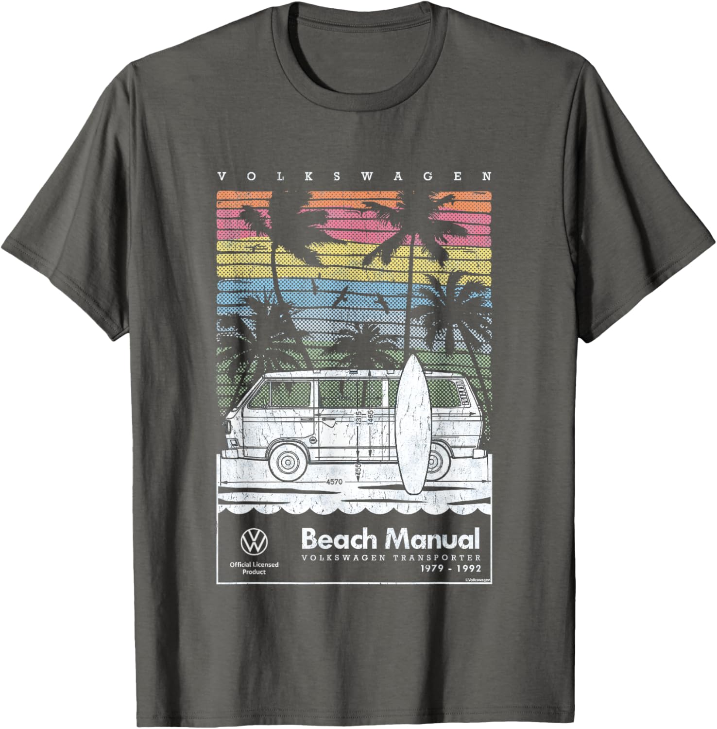 Volkswagen Transporter T3 Beach Manual T-Shirt for Van Life Lovers - 8