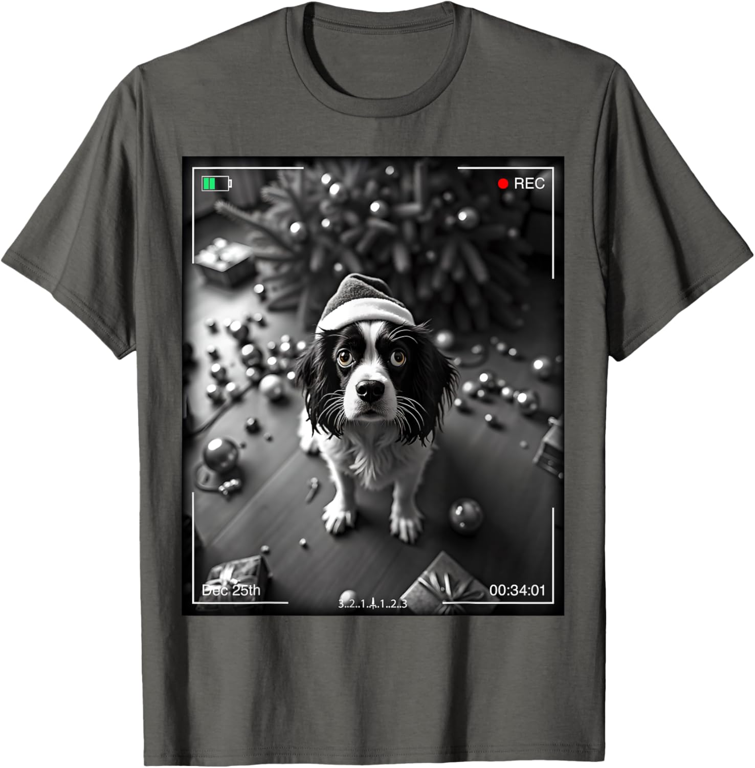 Christmas Cavalier King Charles Spaniel Caught On Camera T-Shirt Gift - 1