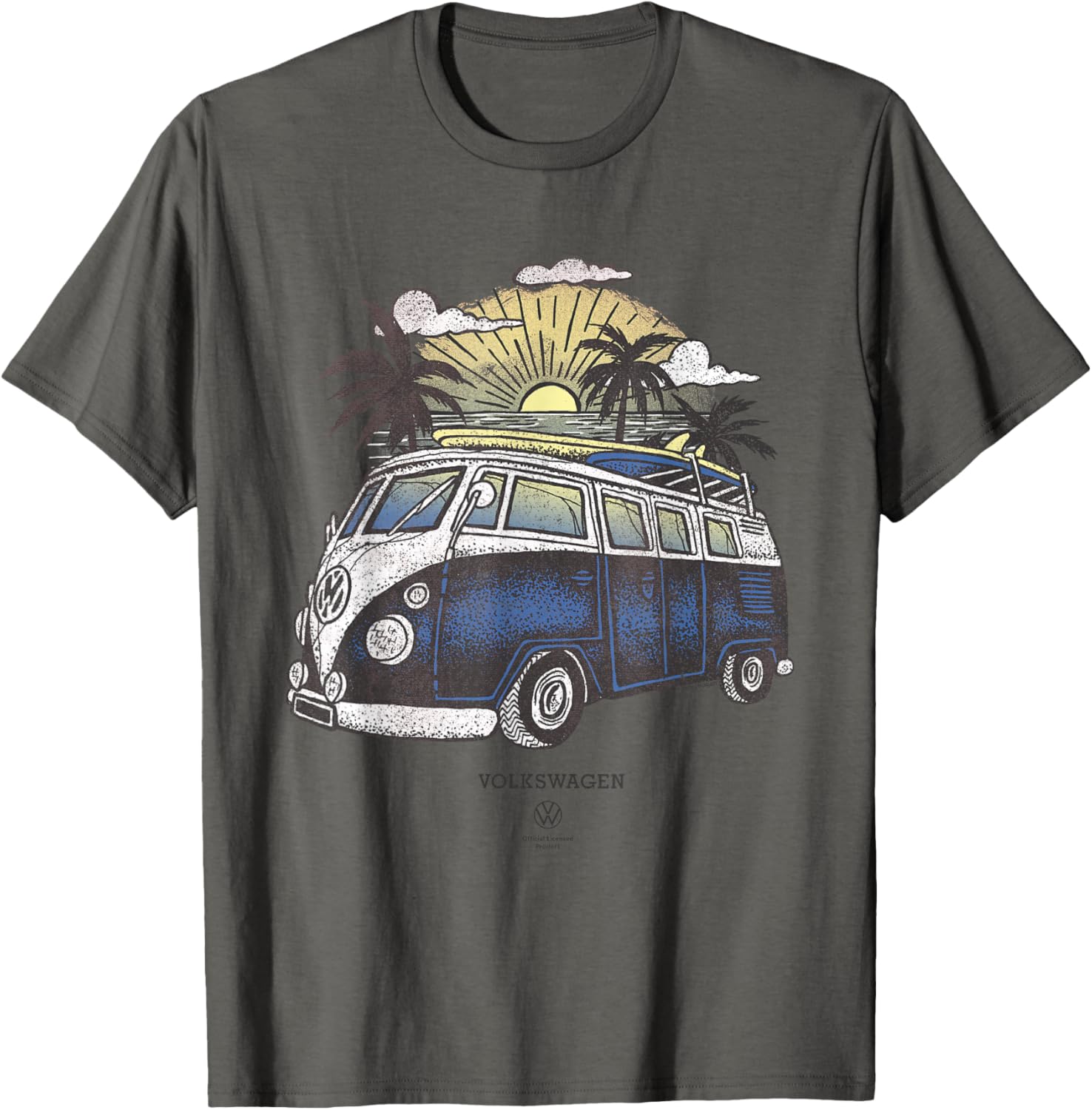 Volkswagen Type 2 T1 Campervan Beach Sketch T-Shirt for Adventure Lovers - 5