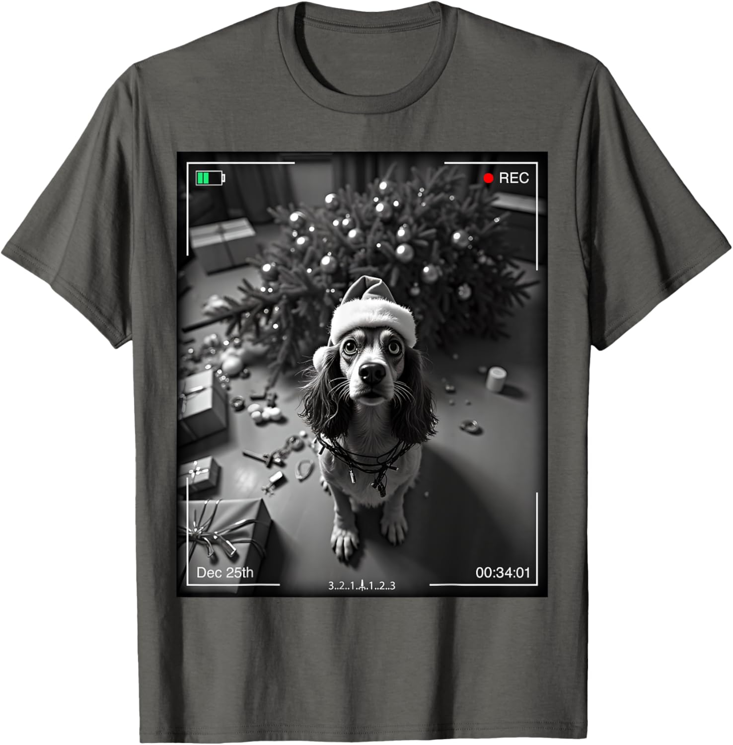 Christmas Cocker Spaniel T-Shirt Caught on Camera for Dog Lovers - 2