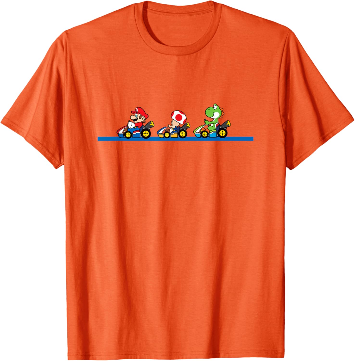 Vintage Mario Kart T-Shirt featuring Yoshi, Toad, and Mario Racing Fun - 8