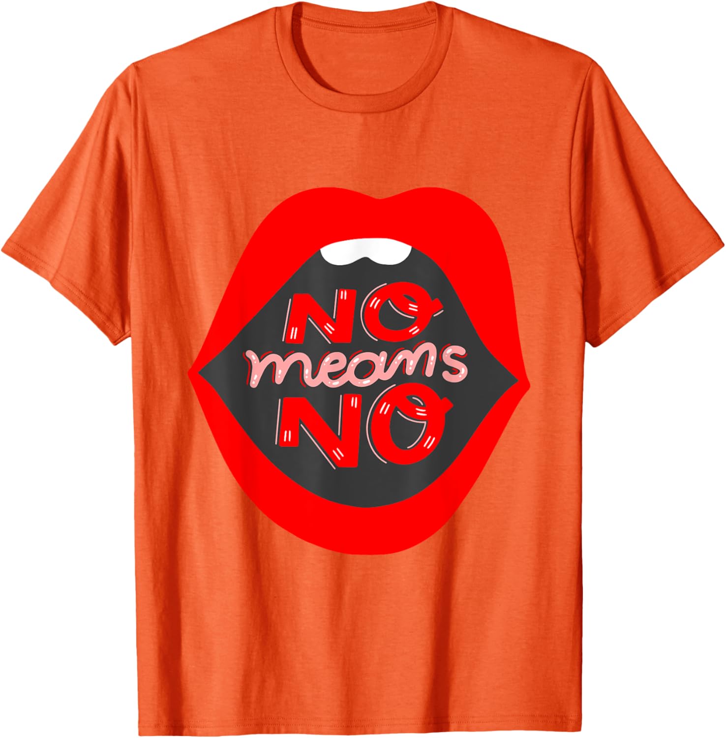 Retro Feminist No Means No Consent Pop Art Lips T-Shirt for Awareness - 12