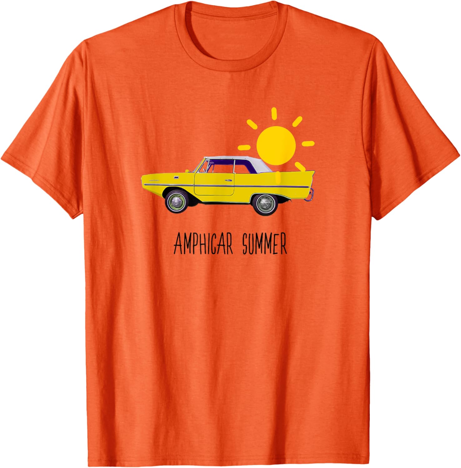 Yellow Amphicar Summer T-Shirt for Car Shows and Swim-ins Fun - 2