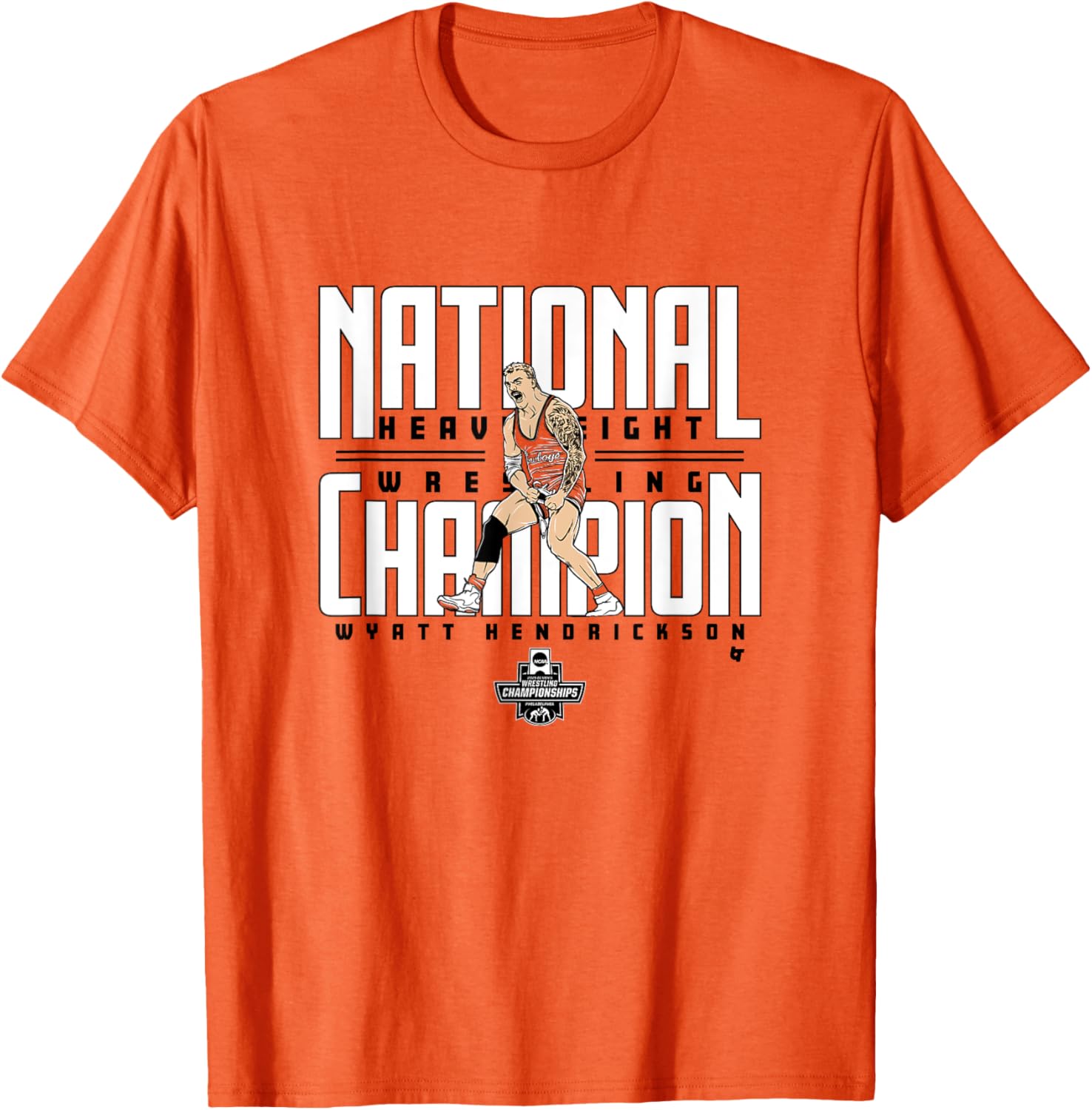 Wyatt Hendrickson Heavyweight Champion Oklahoma State T-Shirt Sports Apparel - 1