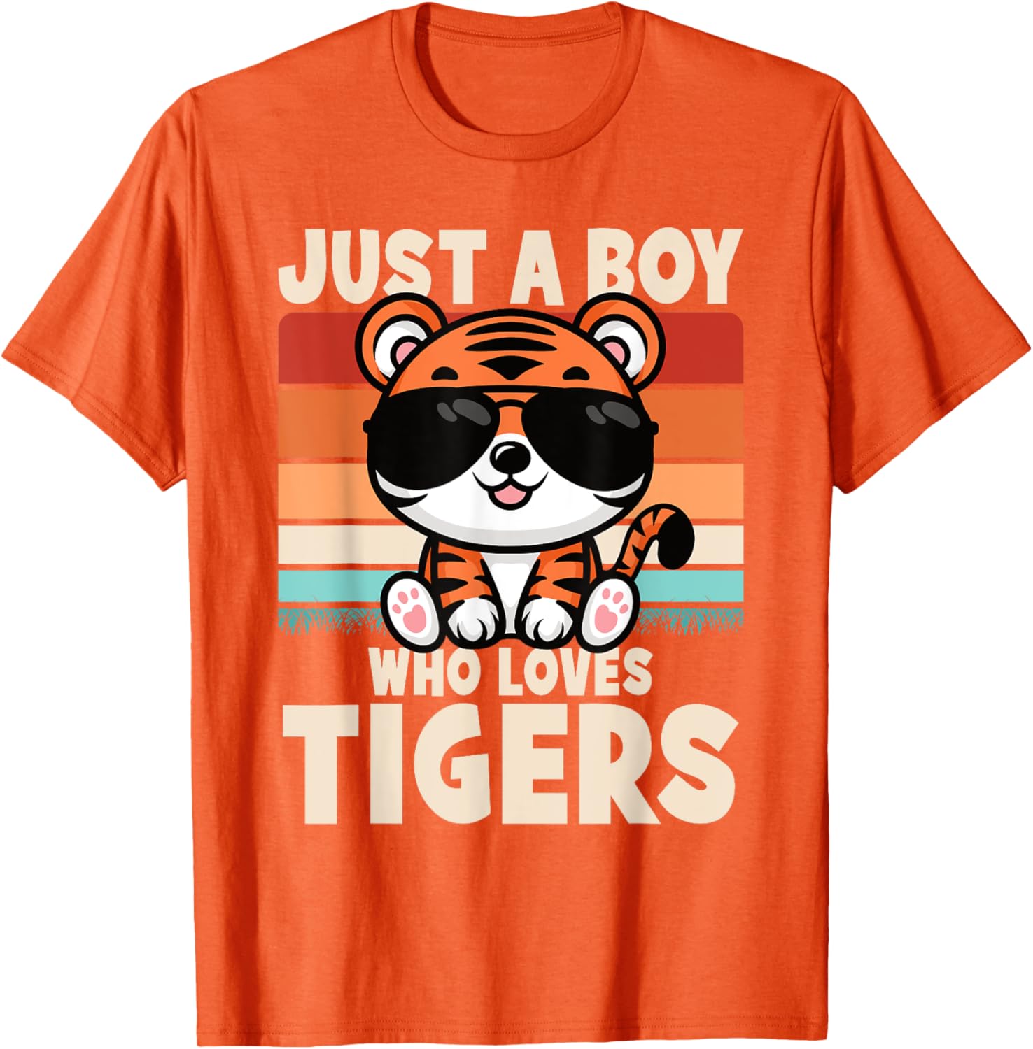Retro Just A Boy Who Loves Tigers Kids T-Shirt for Wild Animal Fans - 16