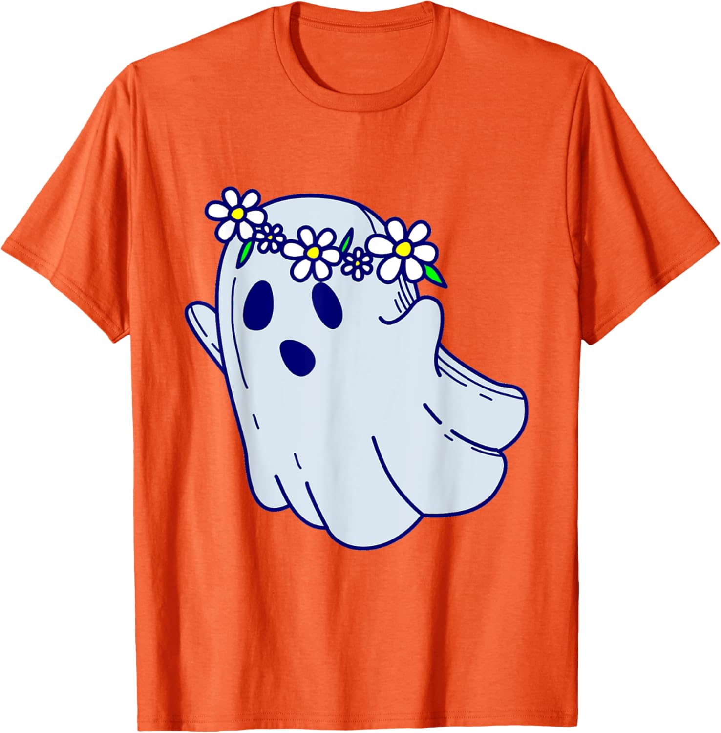 Groovy Halloween Ghost Boho Floral 1960s Goth T-Shirt for Spooky Style - 18
