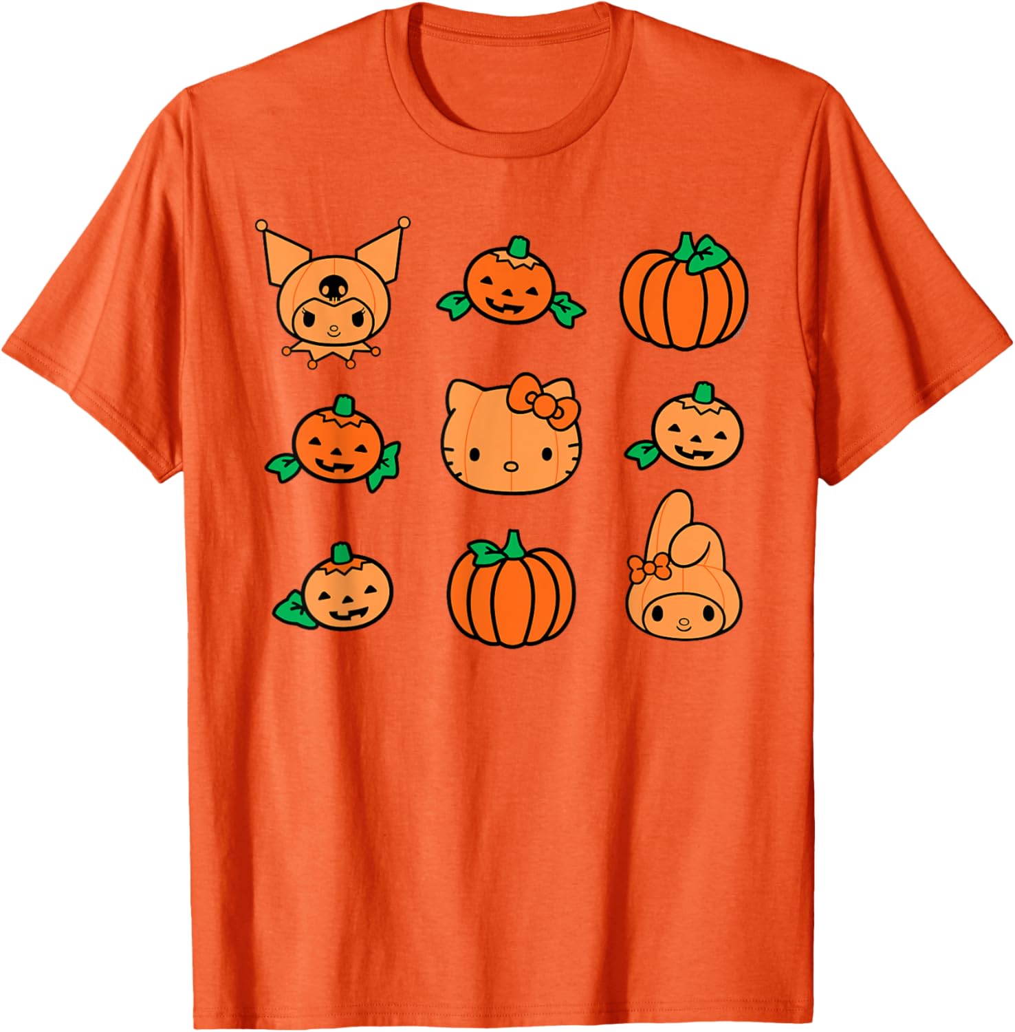 Hello Kitty My Melody Kuromi Pumpkin Halloween T-Shirt for Kids - 10