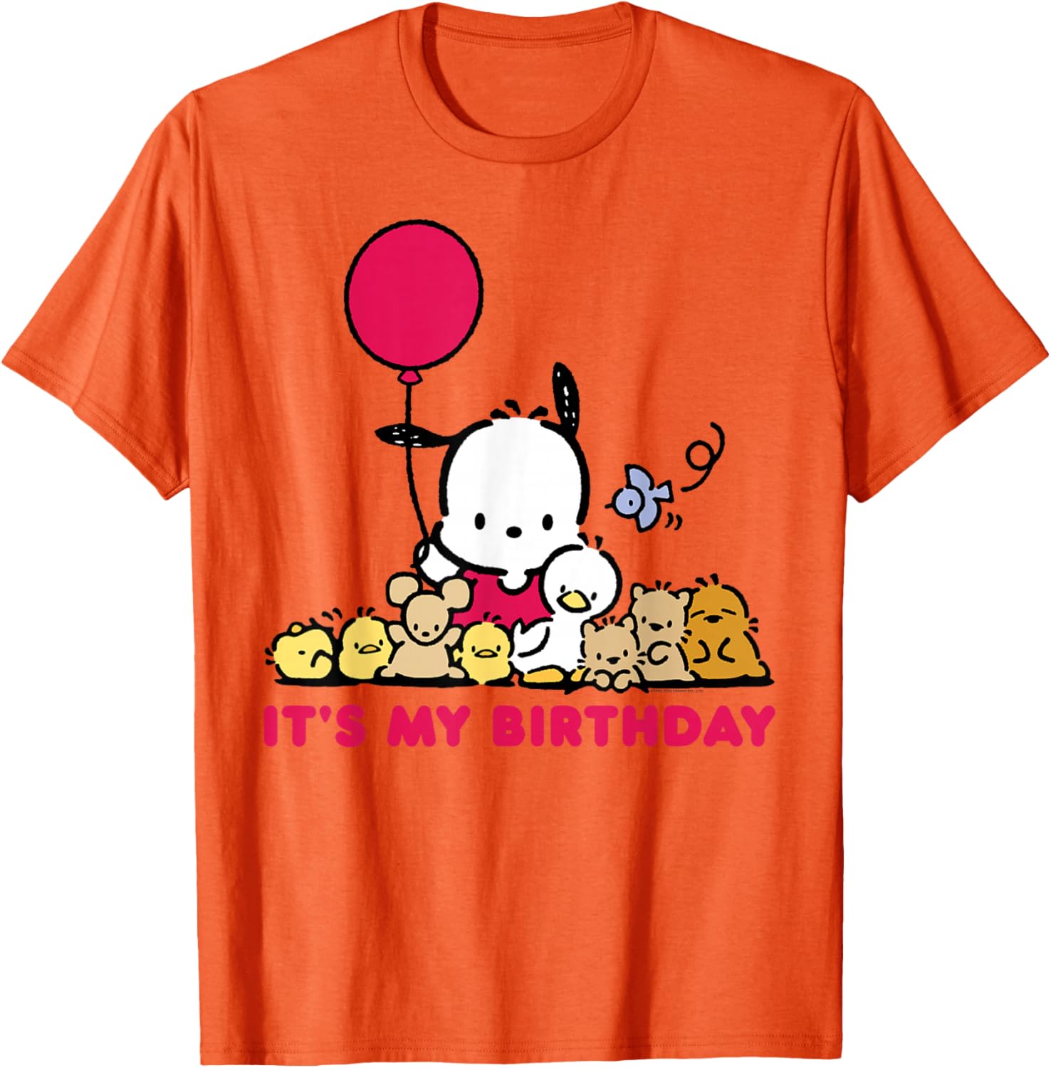 Pochacco Birthday T-Shirt for Adults, Grey Short Sleeve Classic Fit - 12