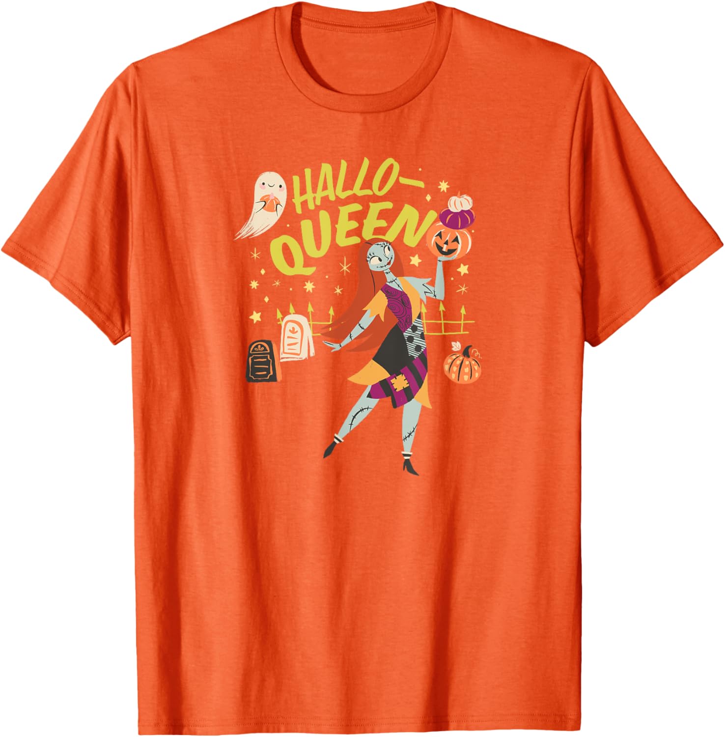 Men's Nightmare Before Christmas Sally Hallo-Queen T-Shirt in Black - 6