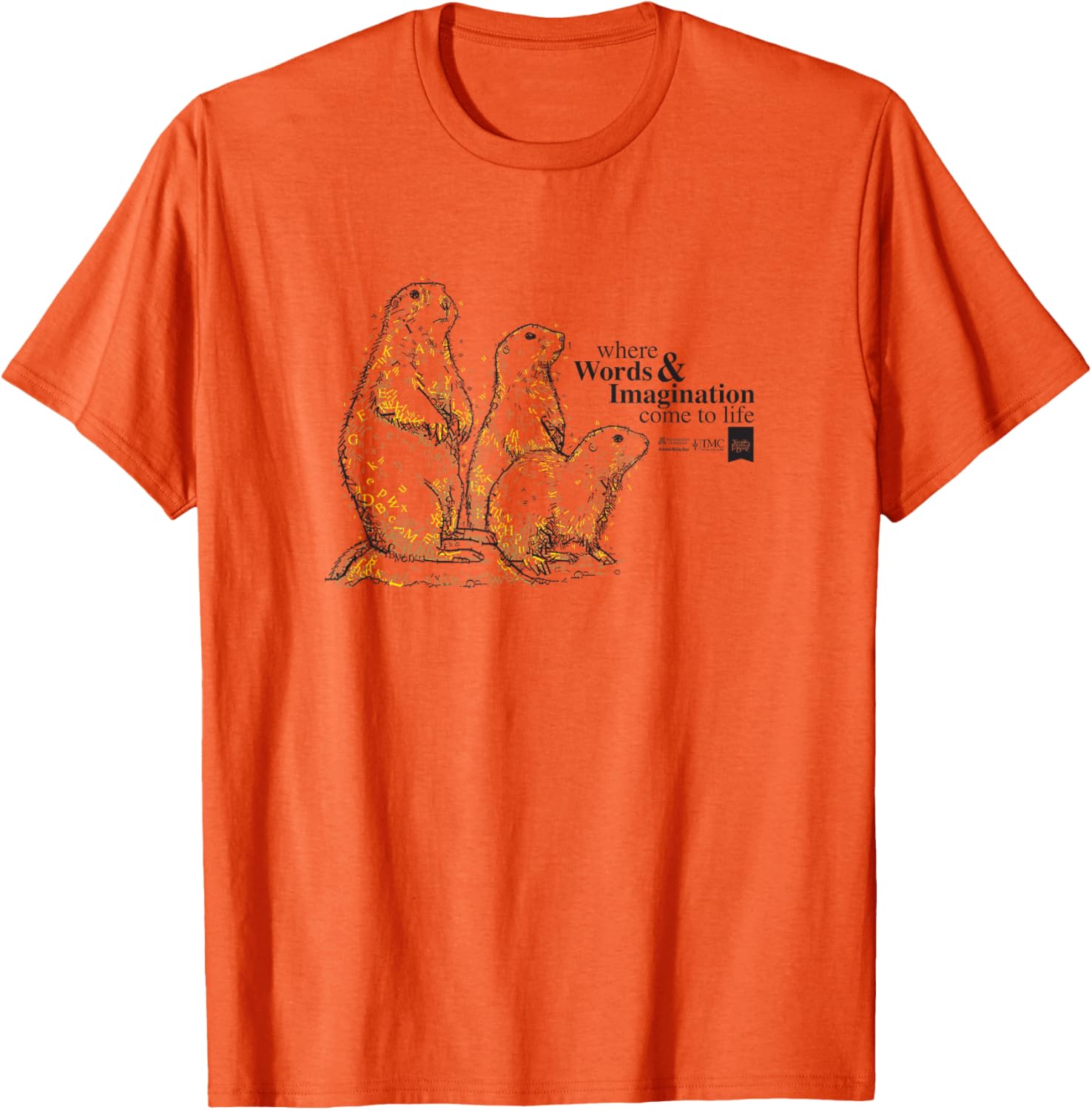 Tucson Festival of Books Prairie Dog Mascot T-Shirt for All Ages - 1