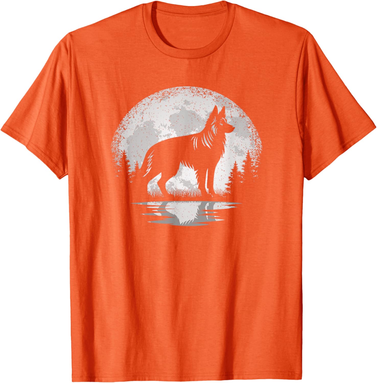 Vintage German Shepherd Moon T-Shirt for Dog Lovers - Unisex Style - 4