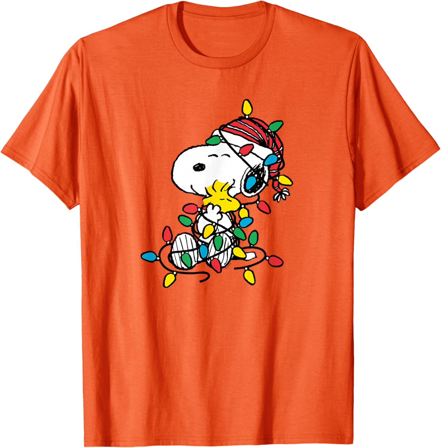 Peanuts Snoopy Woodstock Christmas Lights T-Shirt for Holiday Cheer - 8