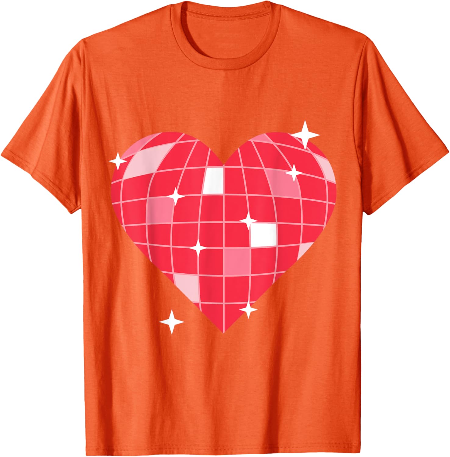 Retro 1970s Pink Heart Disco Ball T-Shirt for Vintage Lovers - 20