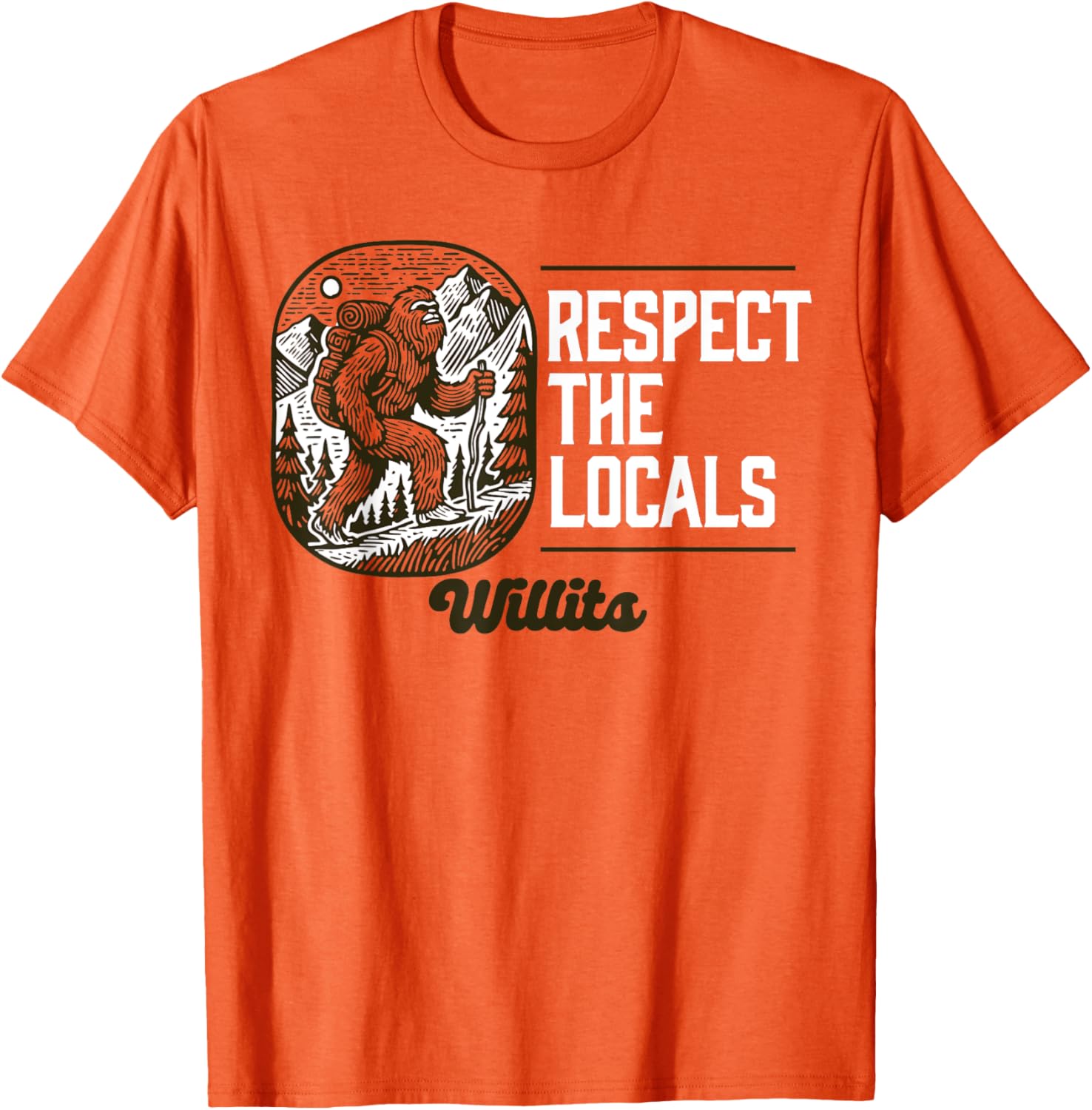 Willits Respect the Locals Bigfoot Hiking T-Shirt for Outdoor Lovers - 2