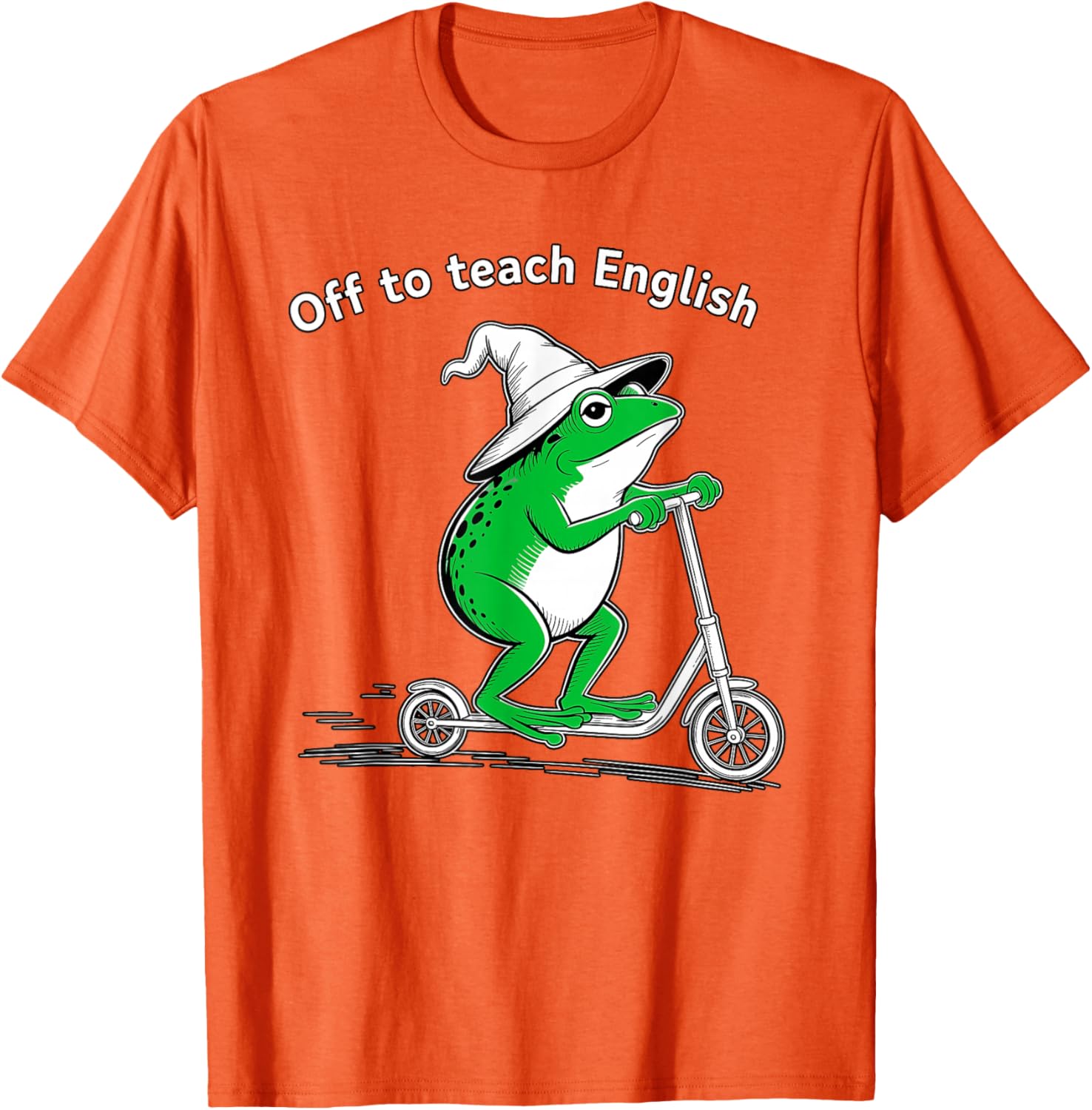 Cute Scooter Frog ESL Teacher T-Shirt for Literature Lovers - 1