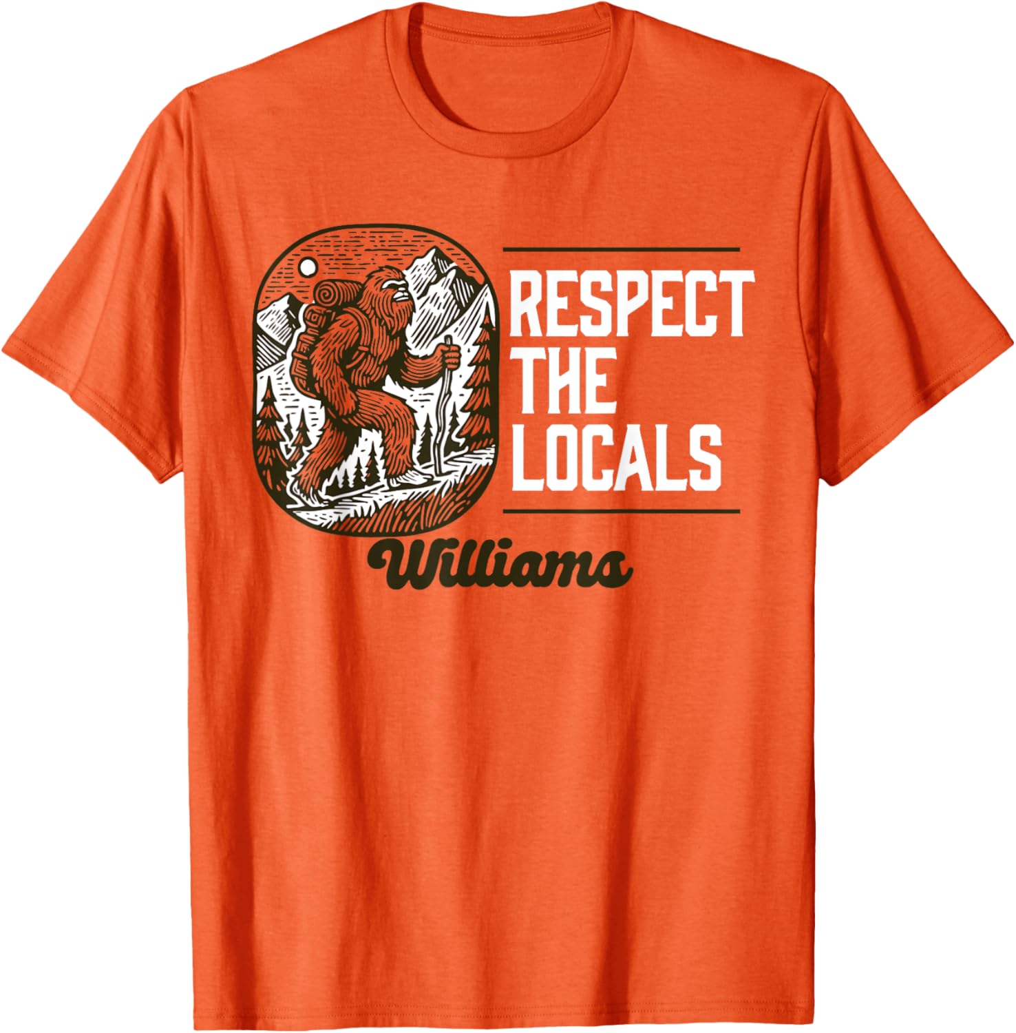 Williams Respect the Locals Bigfoot Hiking T-Shirt for Adventure Lovers - 3