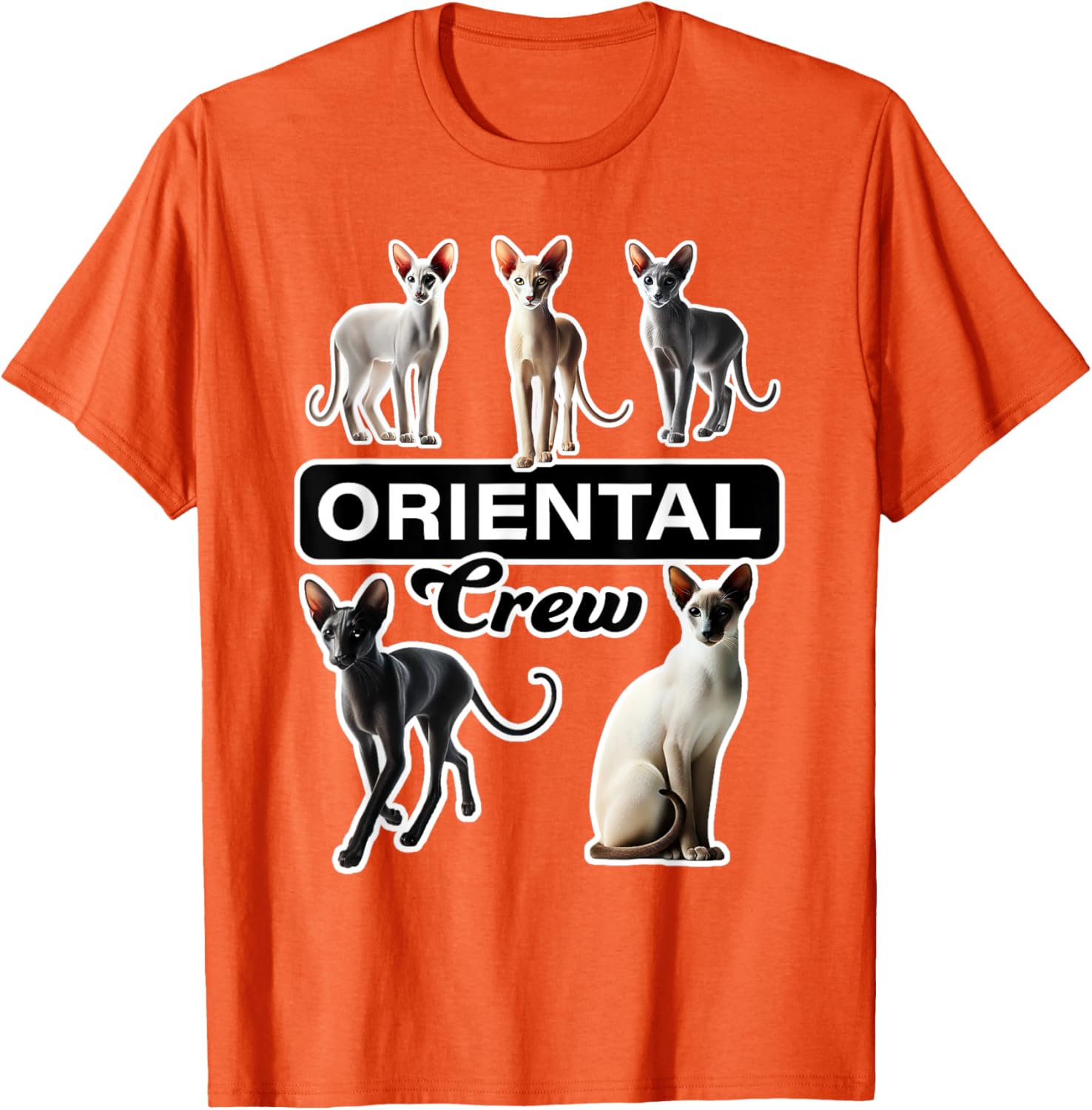 Oriental Cat Crew T-Shirt for Cat Lovers - Stylish and Comfortable Wear - 8