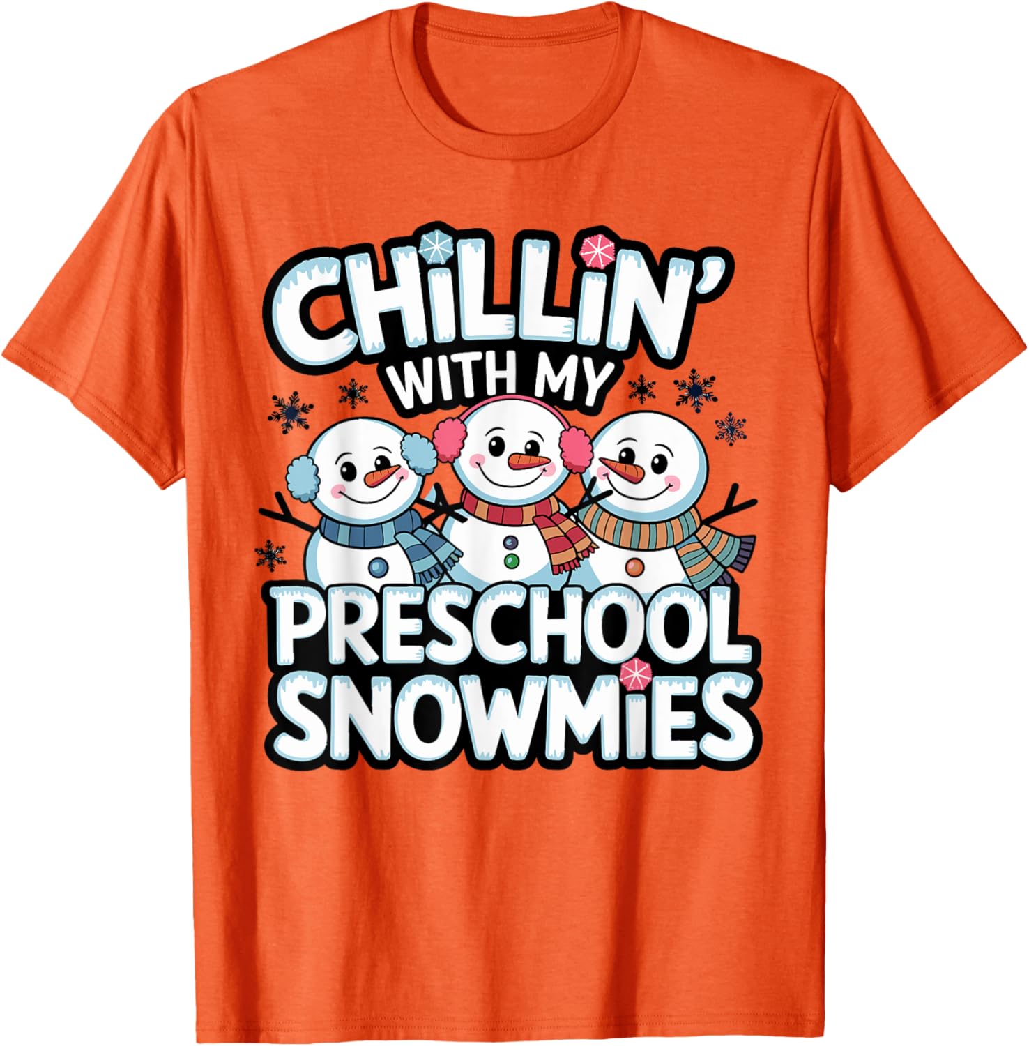 Chillin with My Snowmie Kid Winter T-Shirt for Teachers and Students - 6