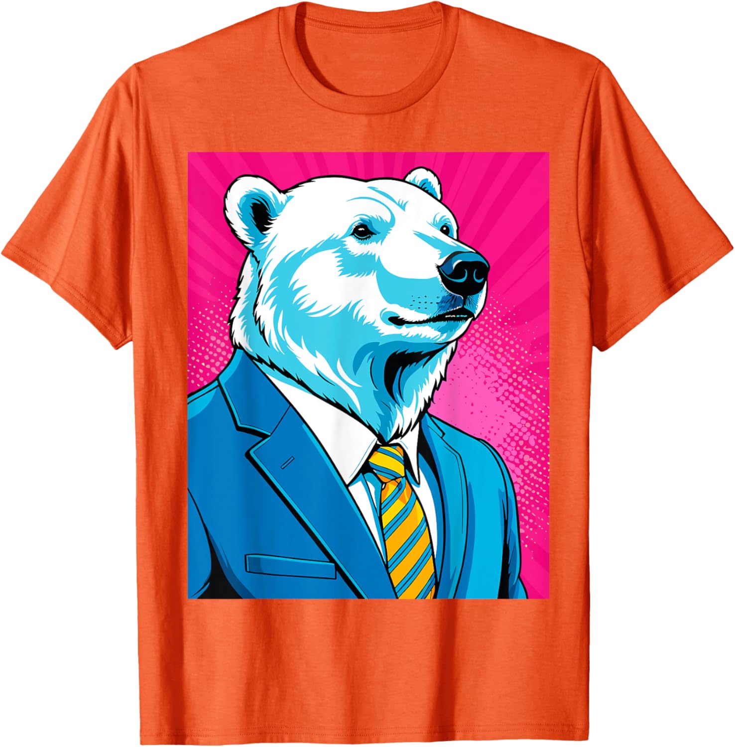 Pop Art Polar Bear in Suit T-Shirt for Fun and Unique Fashion - 6