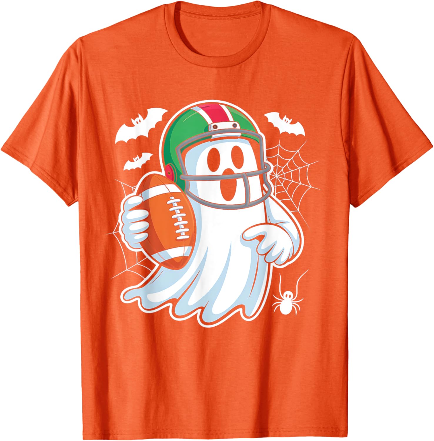 Funny Boo Ghost Playing Football Halloween T-Shirt for Spooky Fun - 7
