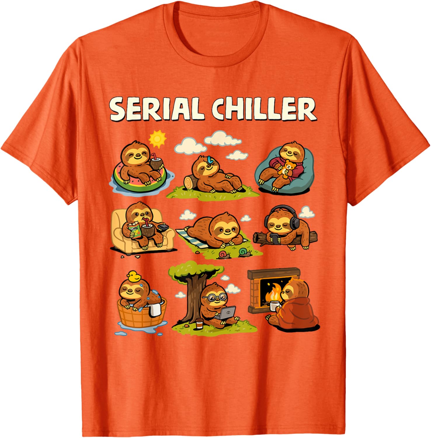 Serial Sloth Chiller T-Shirt for Relaxed Retirement and Lazy Days - 8