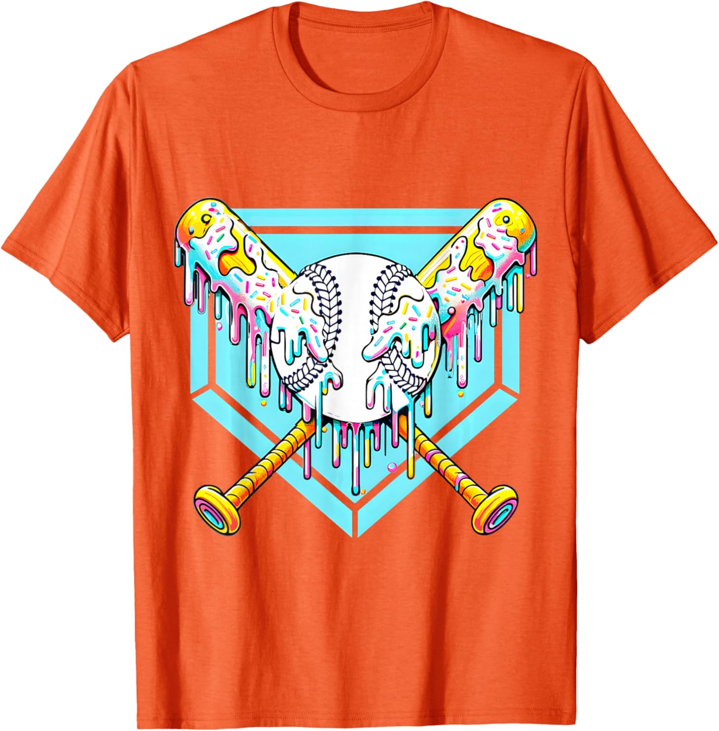 Youth Baseball Drip Ice Cream T-Shirt Fun Apparel for Young Athletes - 10