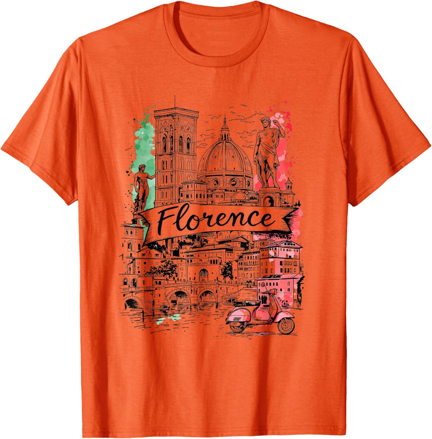 Vintage Florence Italy Art T-Shirt Souvenir for Travel Lovers - 6