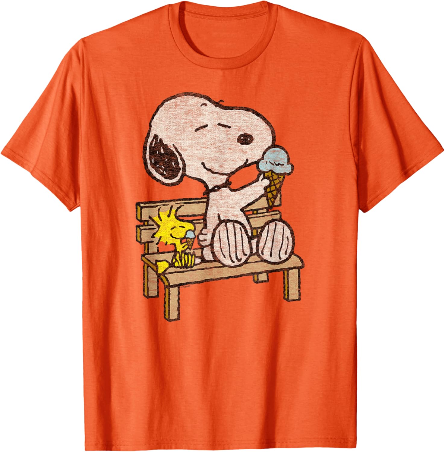 Snoopy and Woodstock Bench T-Shirt - Adorable Peanuts Apparel for Fans - 3