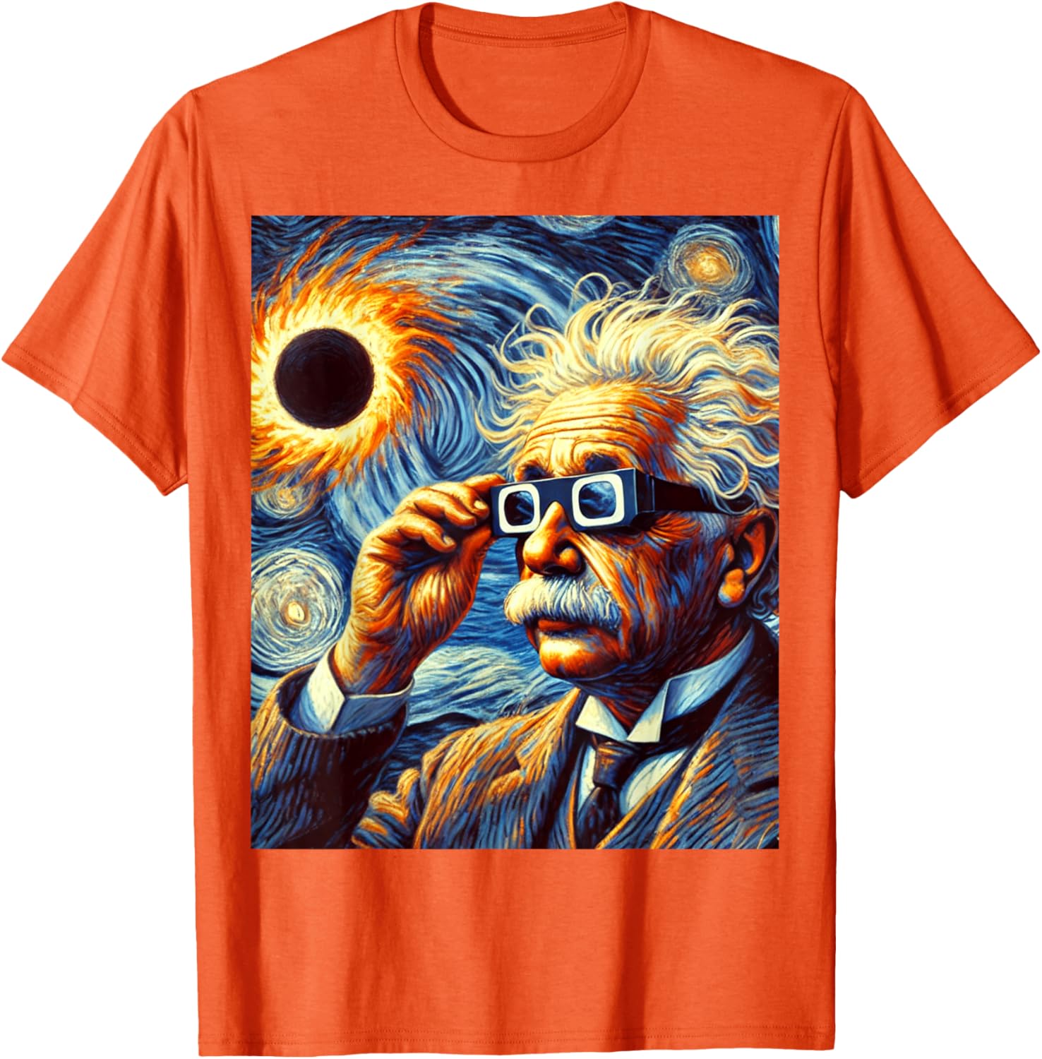 Van Gogh Inspired Solar Eclipse 2025 Physics Student T-Shirt - 8