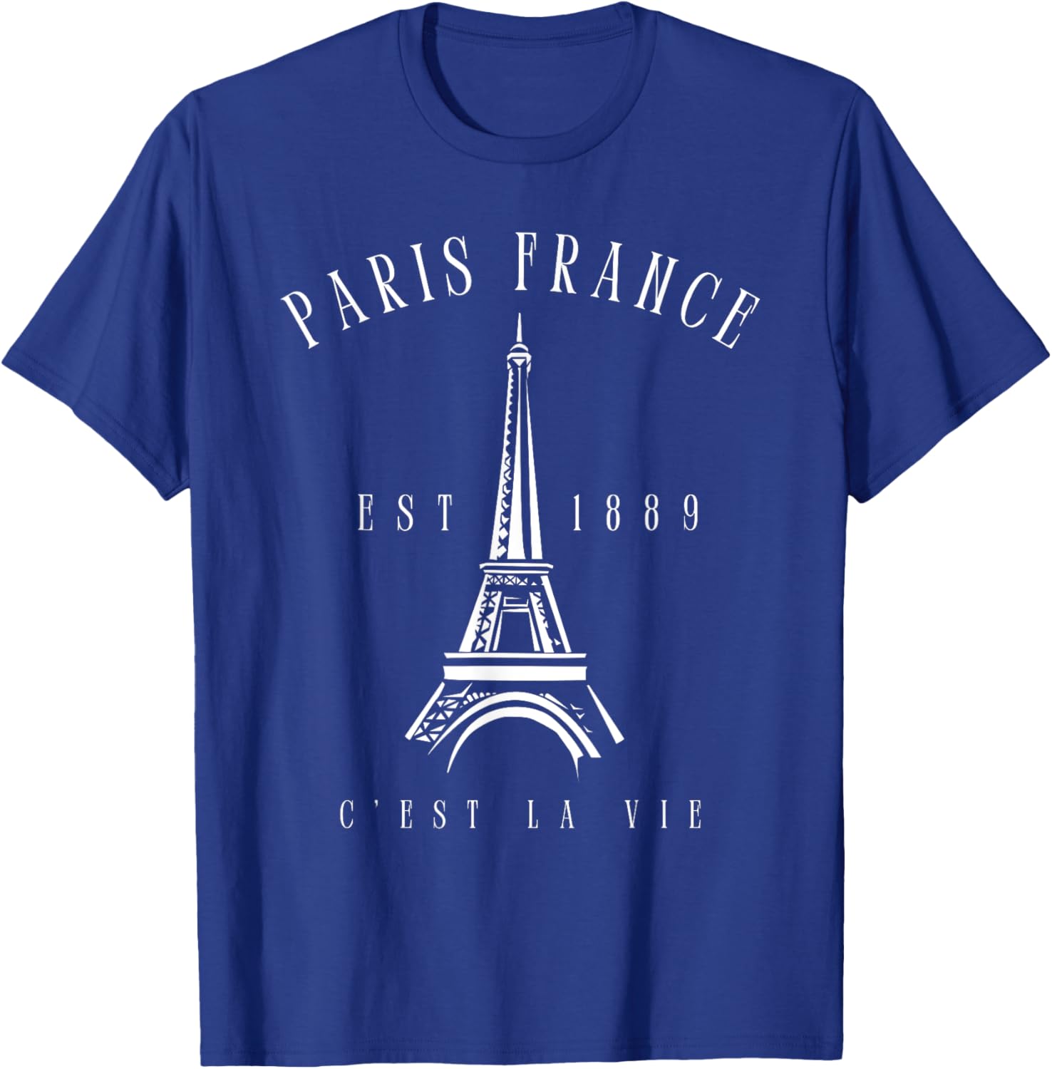 Vintage Paris Tee Shirt with Eiffel Tower C'est la Vie Design - 11