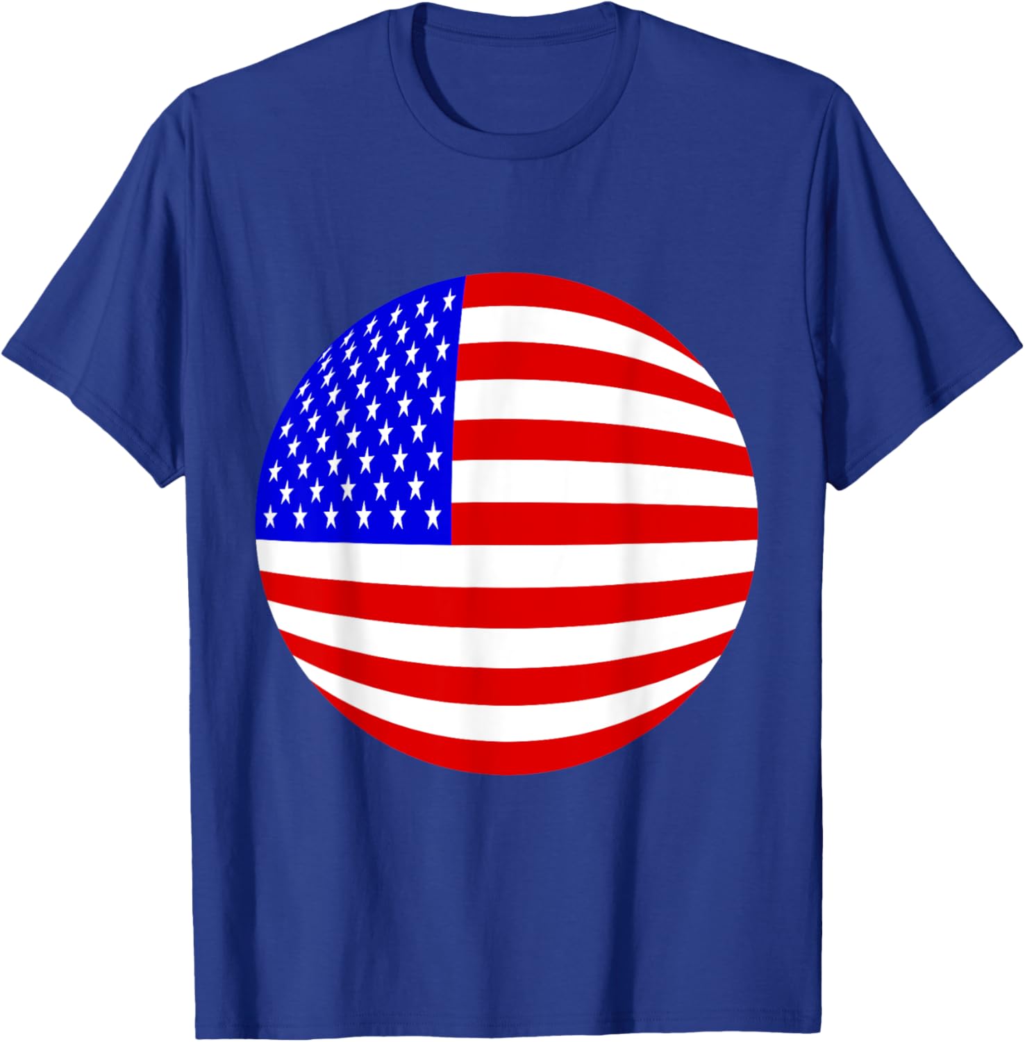 Patriotic American Flag T-Shirt with Stars and Stripes in Red and Blue - 22