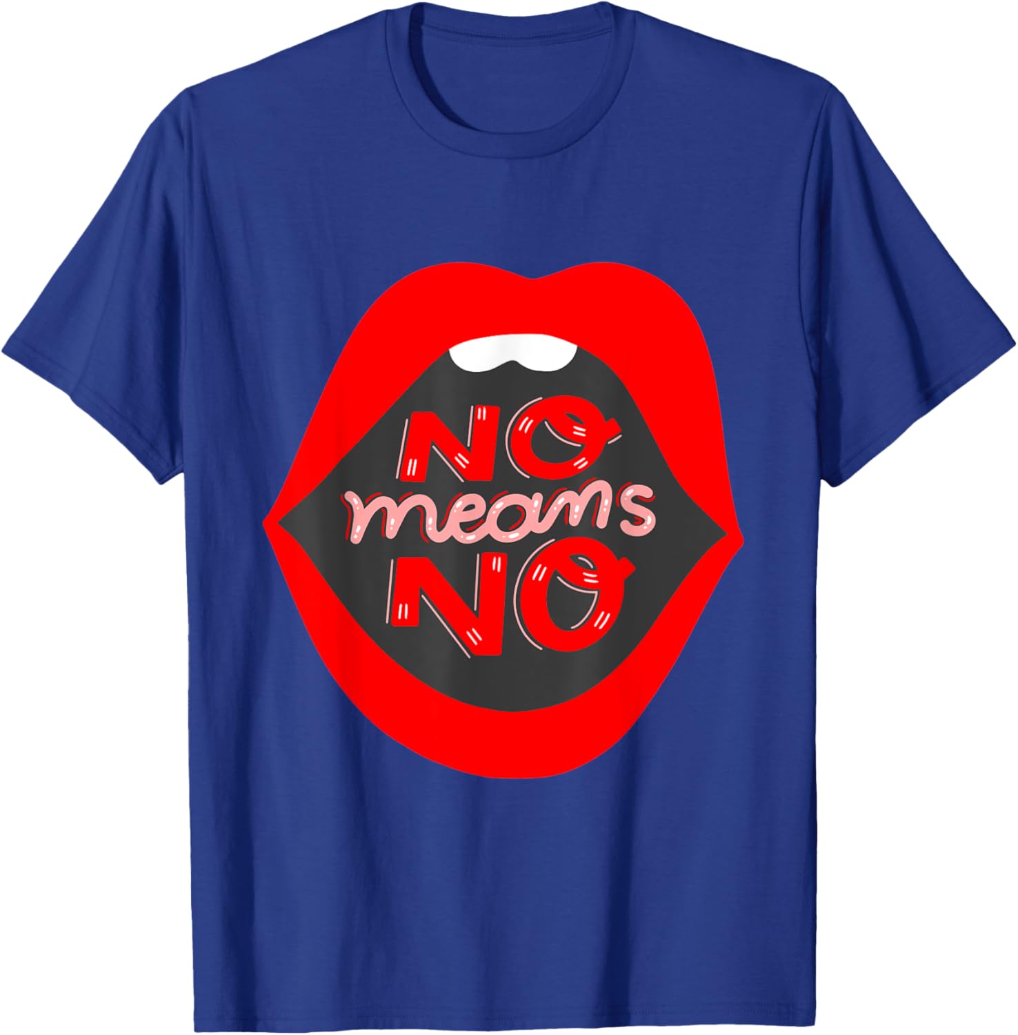 Retro Feminist No Means No Consent Pop Art Lips T-Shirt for Awareness - 22