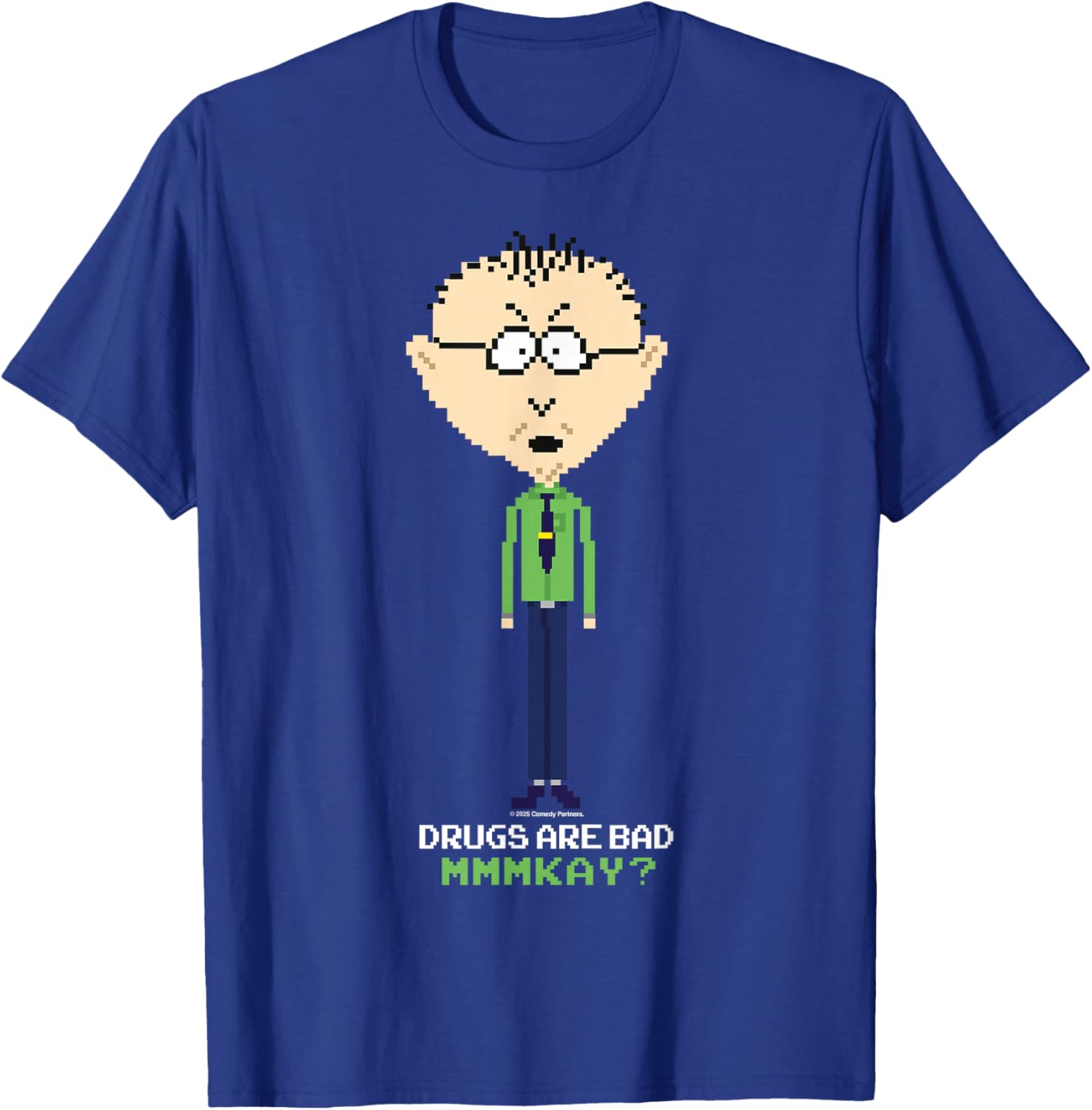 South Park Mr Mackey Drugs Are Bad Pixelated Graphic T-Shirt for Fans - 3