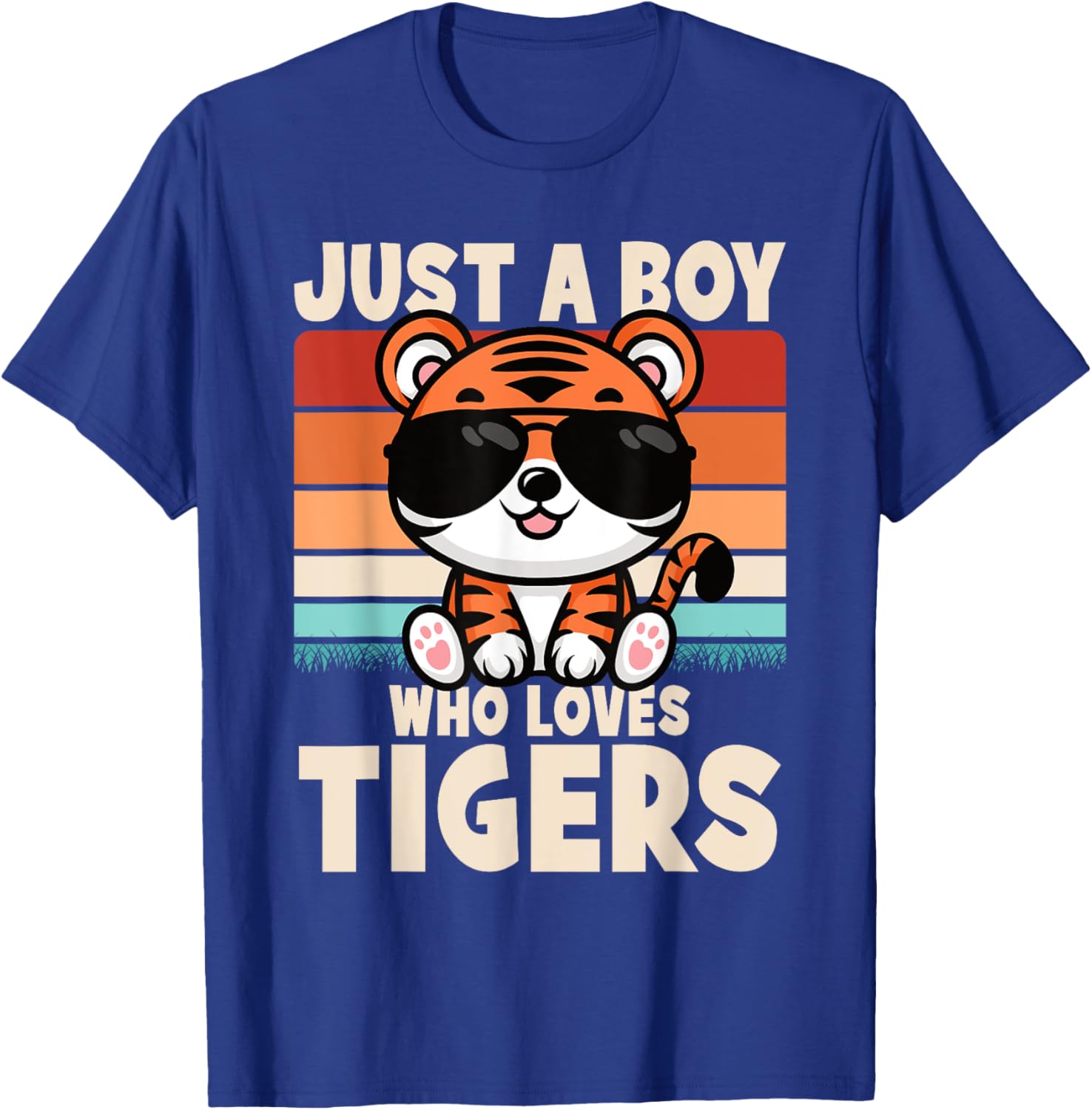 Retro Just A Boy Who Loves Tigers Kids T-Shirt for Wild Animal Fans - 4