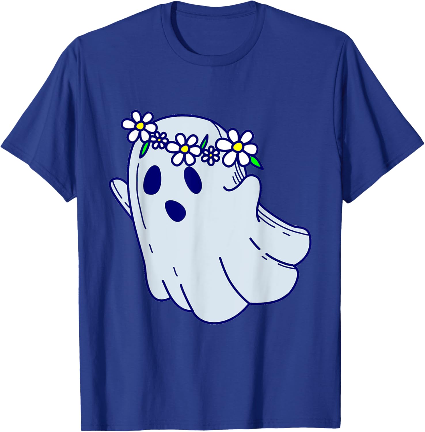 Groovy Halloween Ghost Boho Floral 1960s Goth T-Shirt for Spooky Style - 29