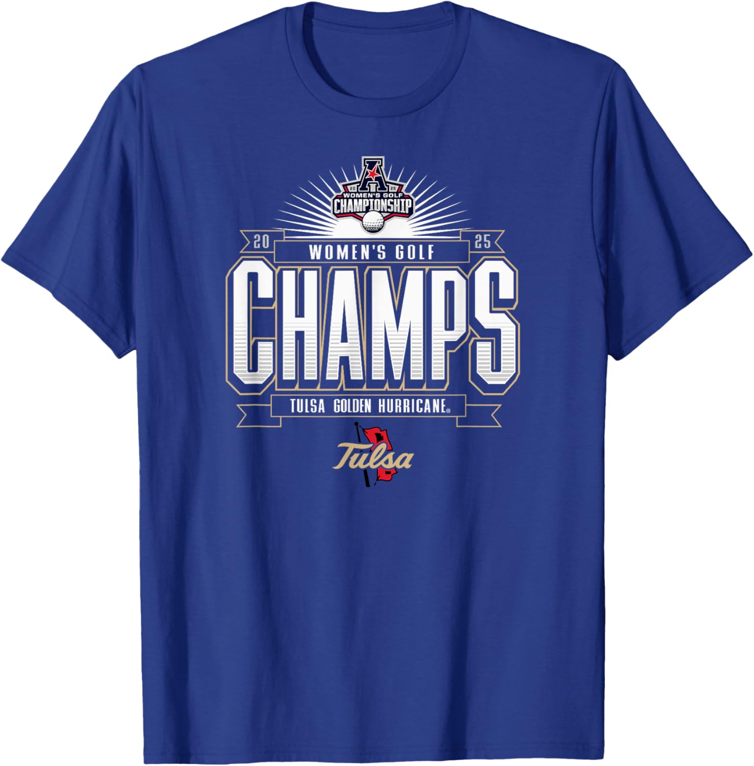 Tulsa Golden Hurricane Women's Golf AAC Champs 2025 T-Shirt for Fans - 1