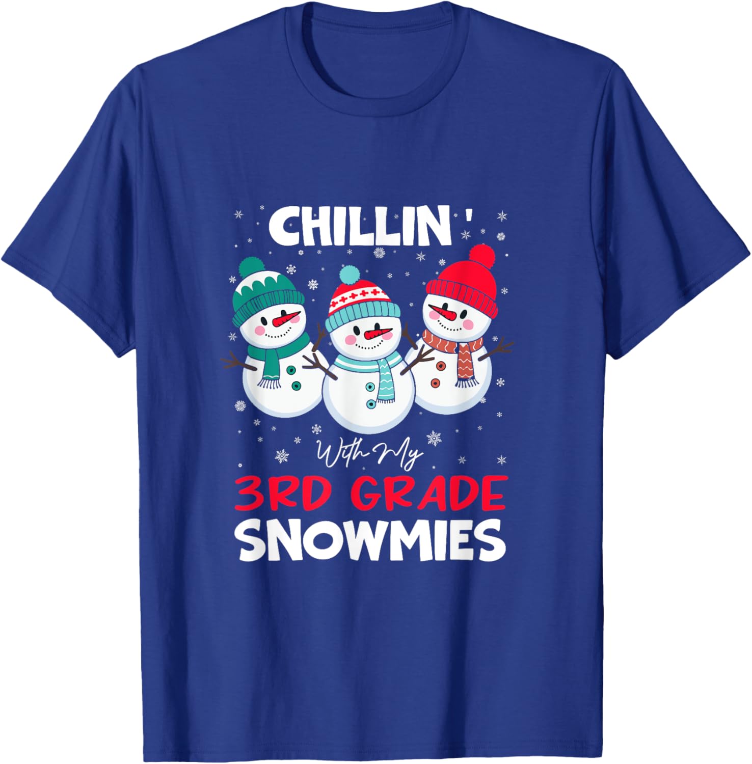 Chillin With My 3rd Grade Snowmies T-Shirt for Kids Fun Winter Wear - 16