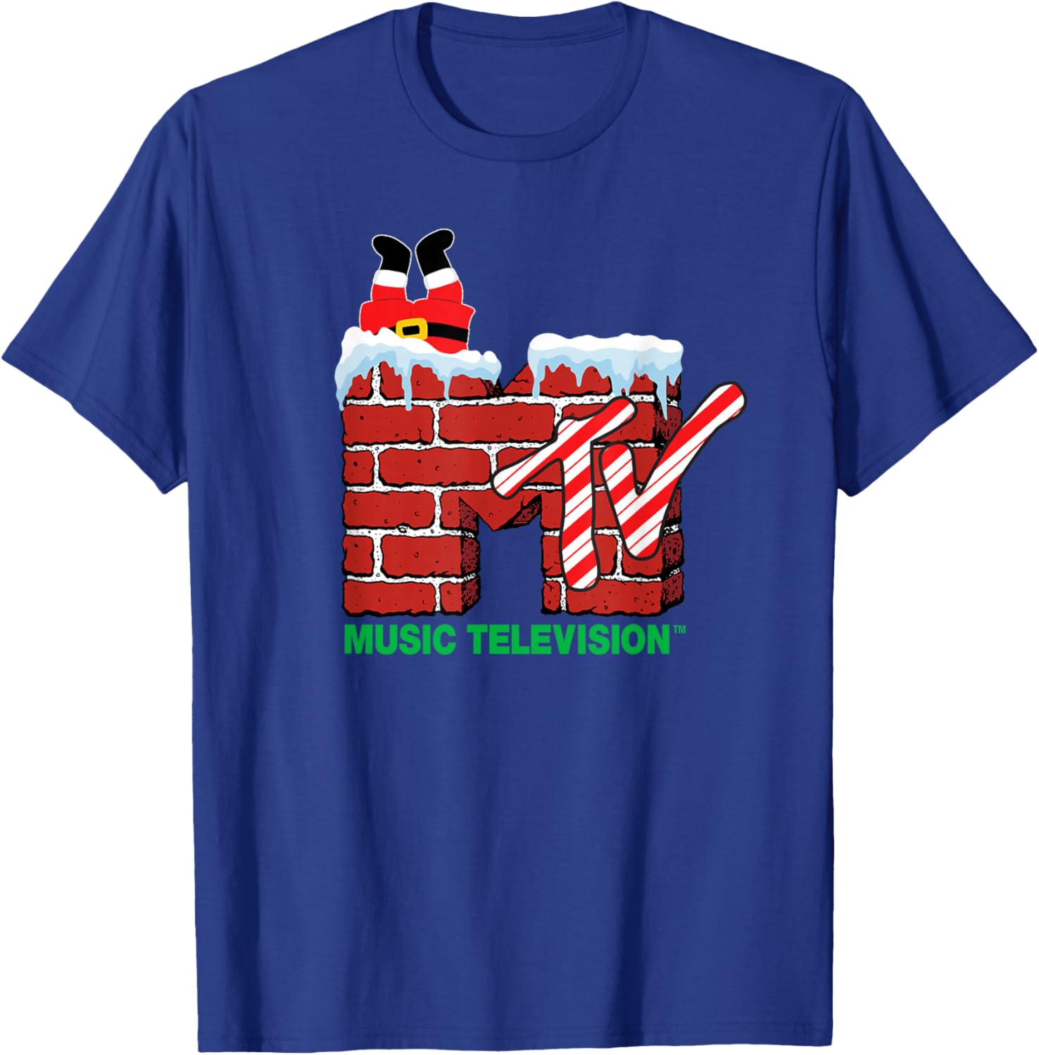 MTV Christmas Santa Claus Chimney Vintage T-Shirt for Holiday Cheer - 15