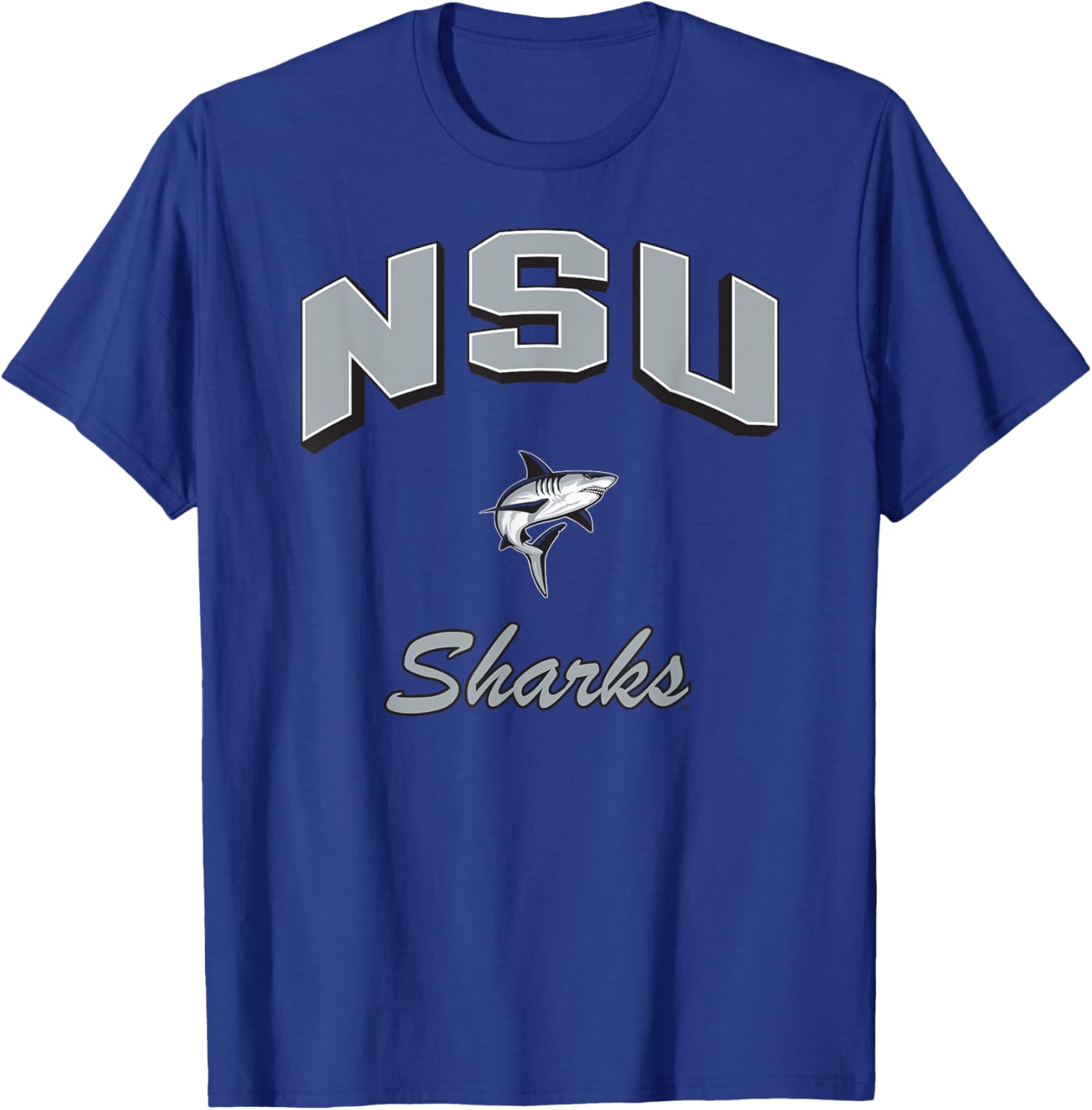 Nova Southeastern Sharks Retro Diamond Royal T-Shirt for Fans and Outdoors - 1