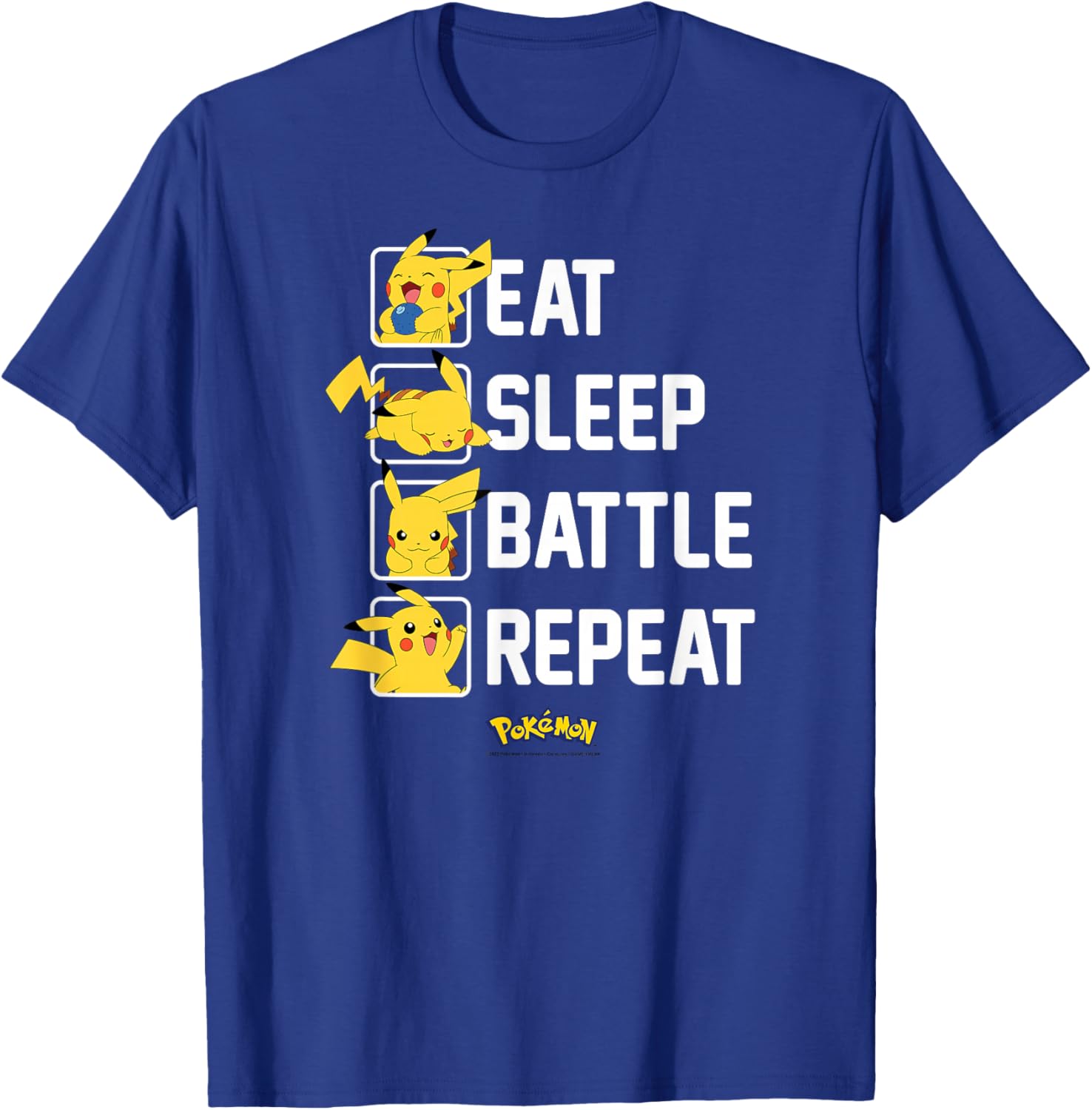 Pikachu Eat Sleep Battle Repeat T-Shirt for Pokémon Fans and Gamers - 6