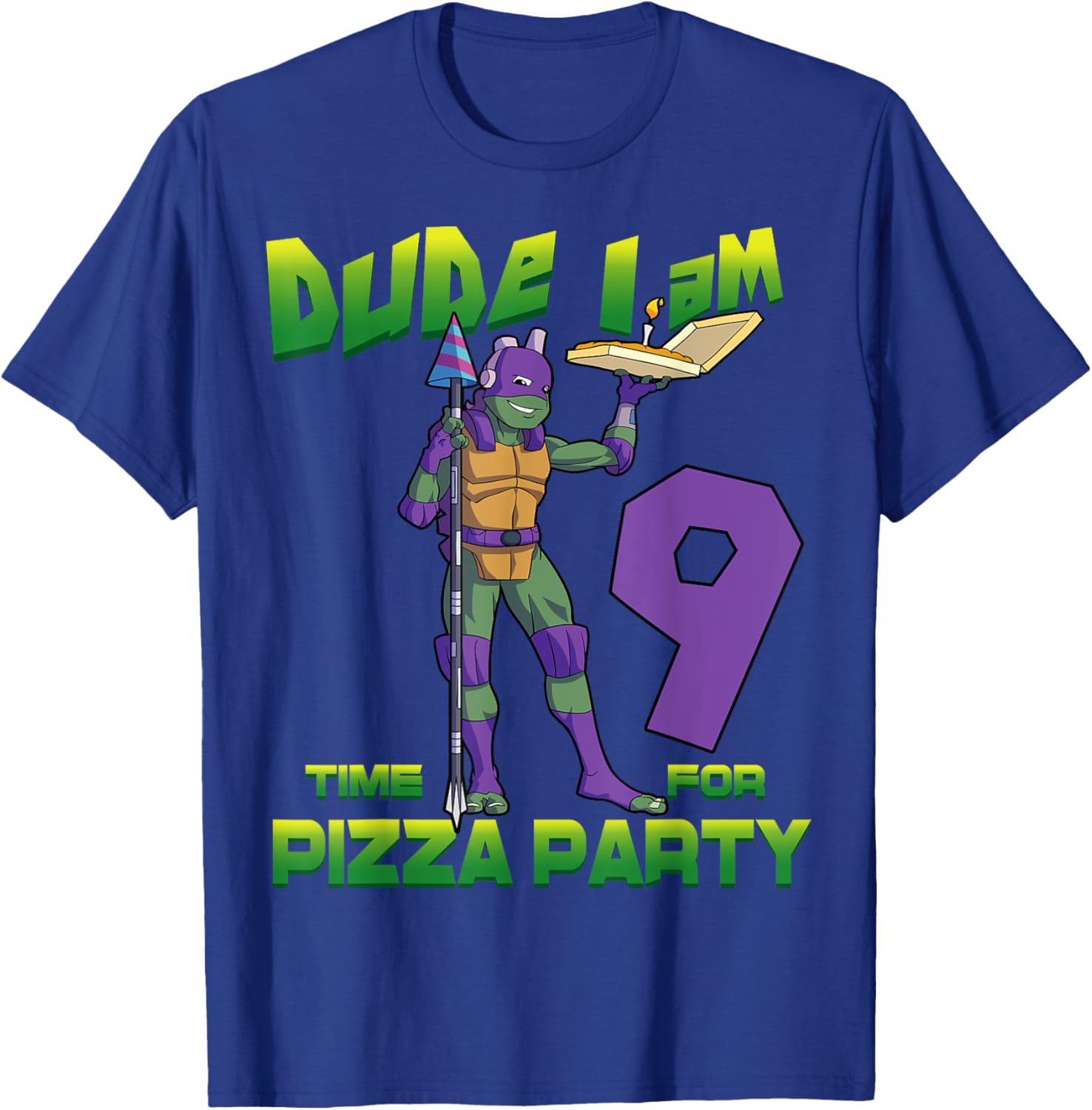 TMNT Birthday T-Shirt for Kids - Dude I am 9 Years Old Donnie Style - 6