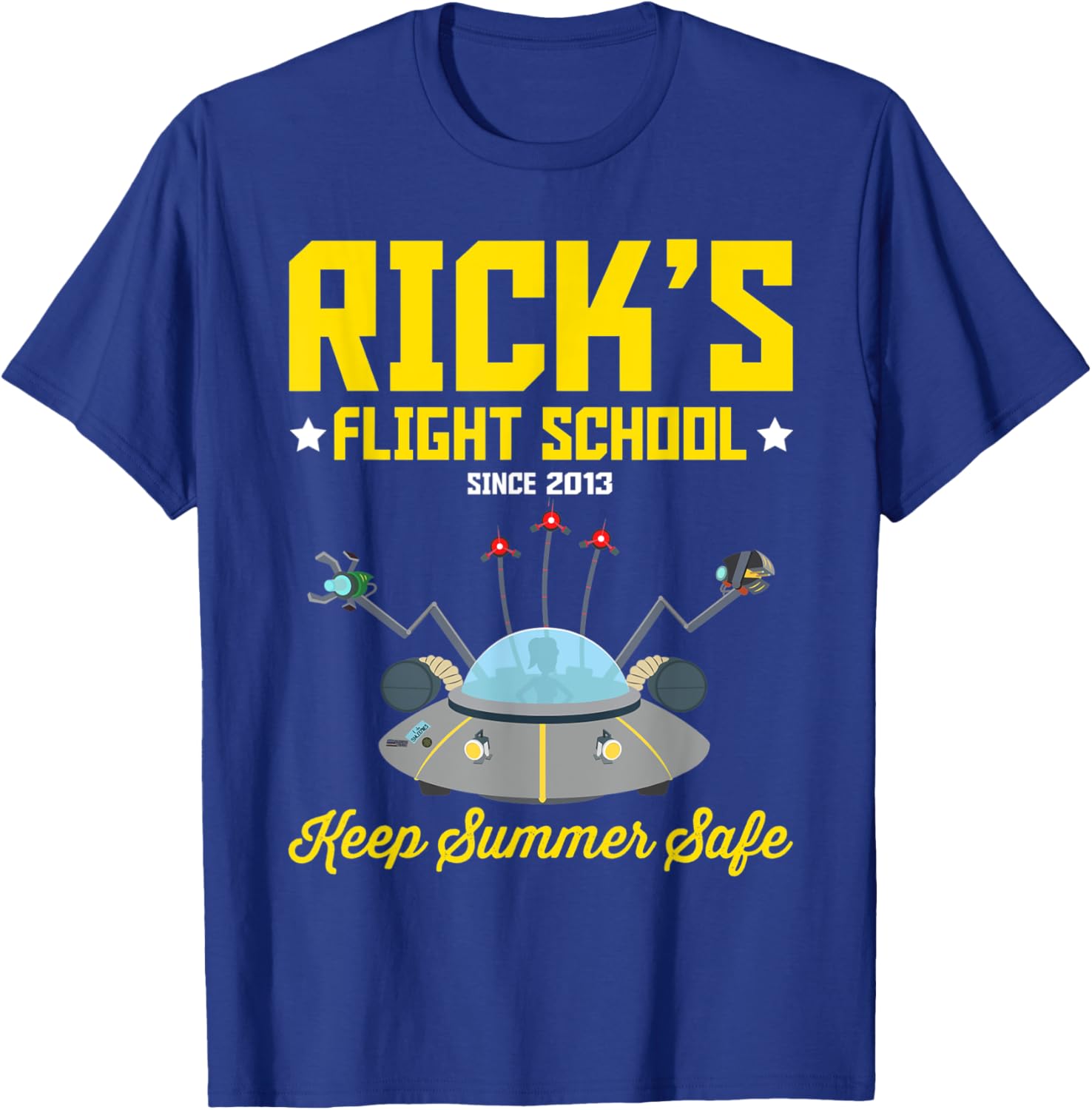Rick and Morty Flight School Keep Summer Safe T-Shirt for Fans - 3