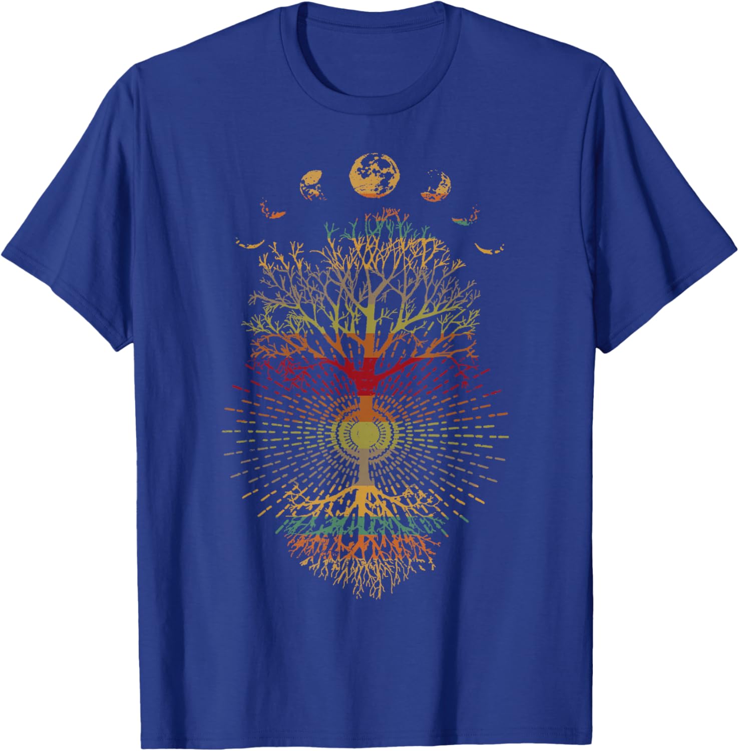 Phases of the Moon Retro Tree of Life T-Shirt 60s 70s Vibe - 16