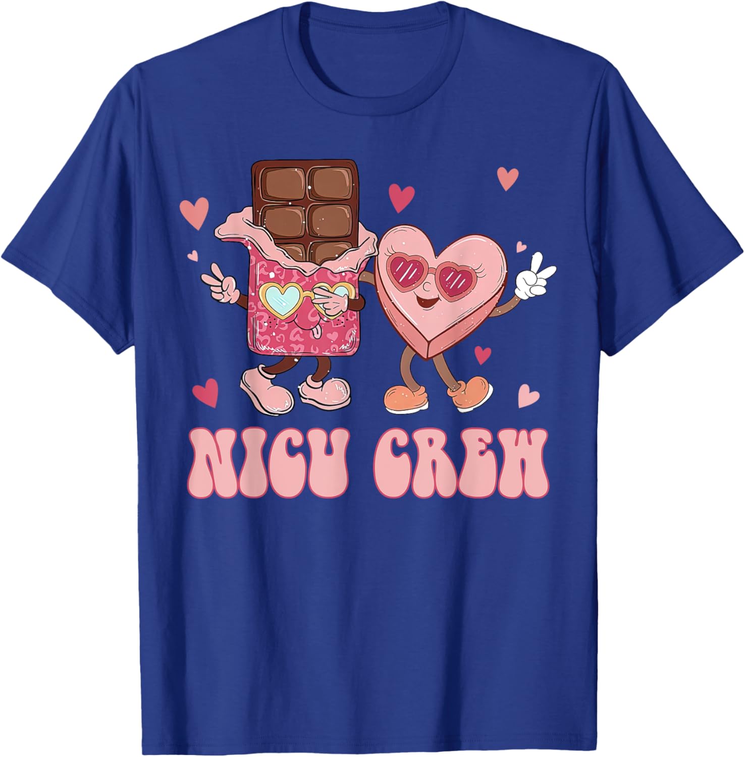 Retro NICU Crew Valentine's Day T-Shirt for Nurses with Cute Heart Design - 2