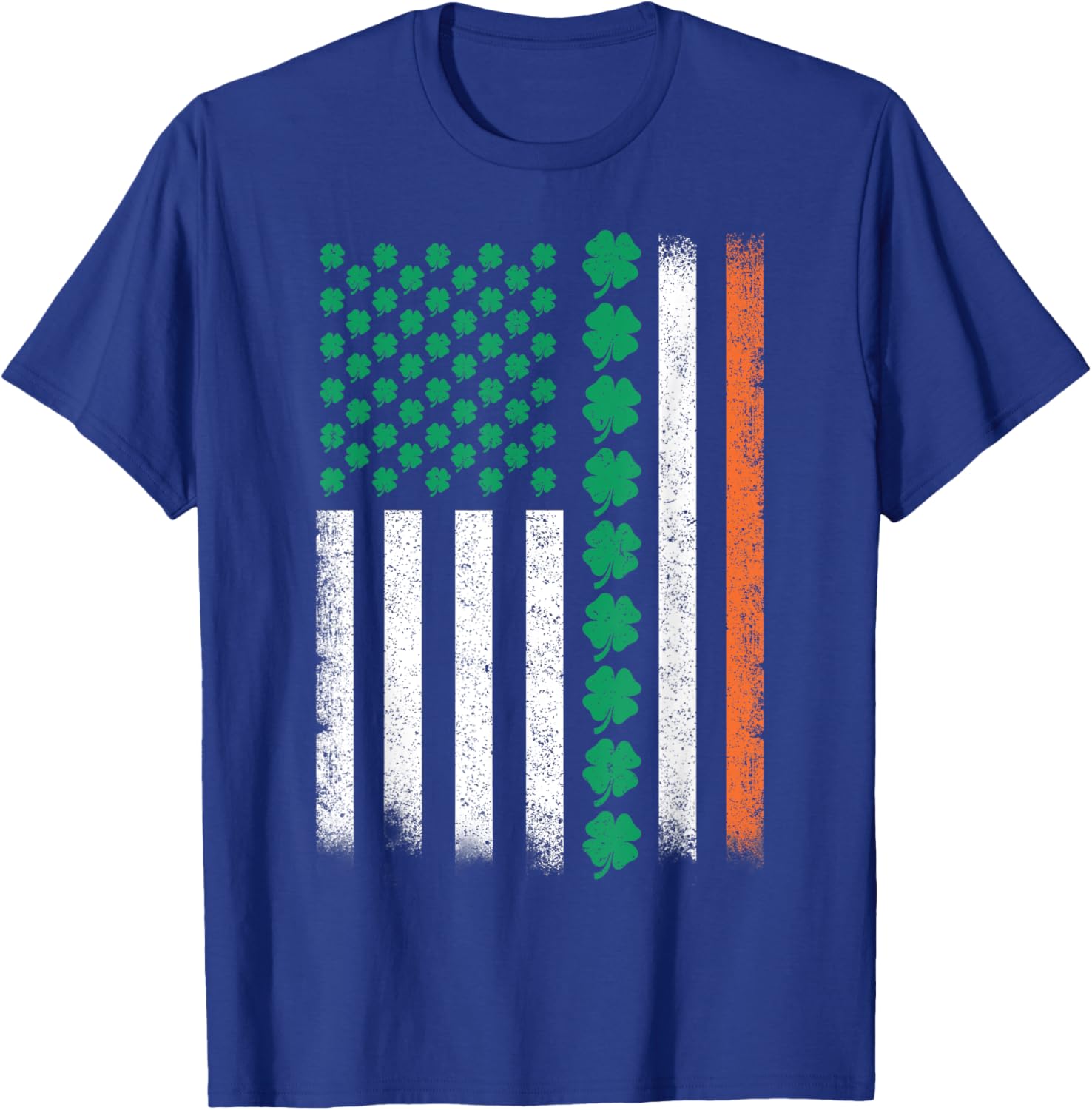 Vintage American Flag St Patricks Day Lucky Shamrock T-Shirt for All - 5