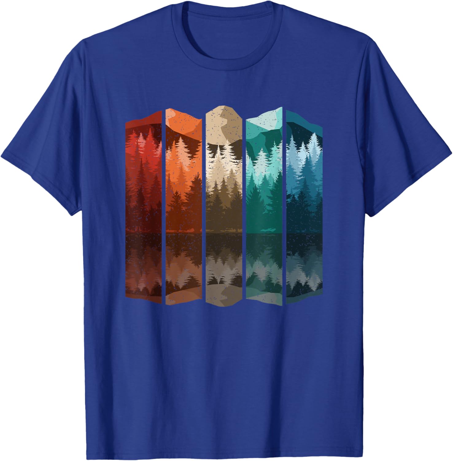 Vintage Mountain Forest Tree T-Shirt for Men - Retro Nature Style Apparel - 11
