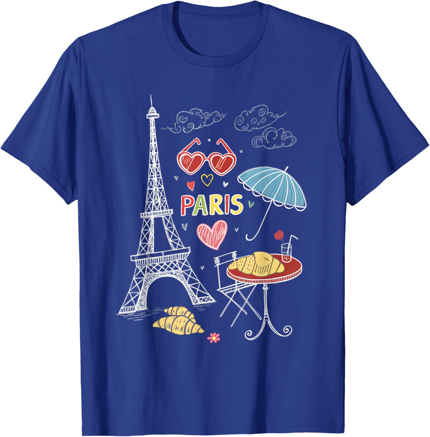 Paris Eiffel Tower Cafe Scene T-Shirt for Girls - Perfect Travel Souvenir - 12