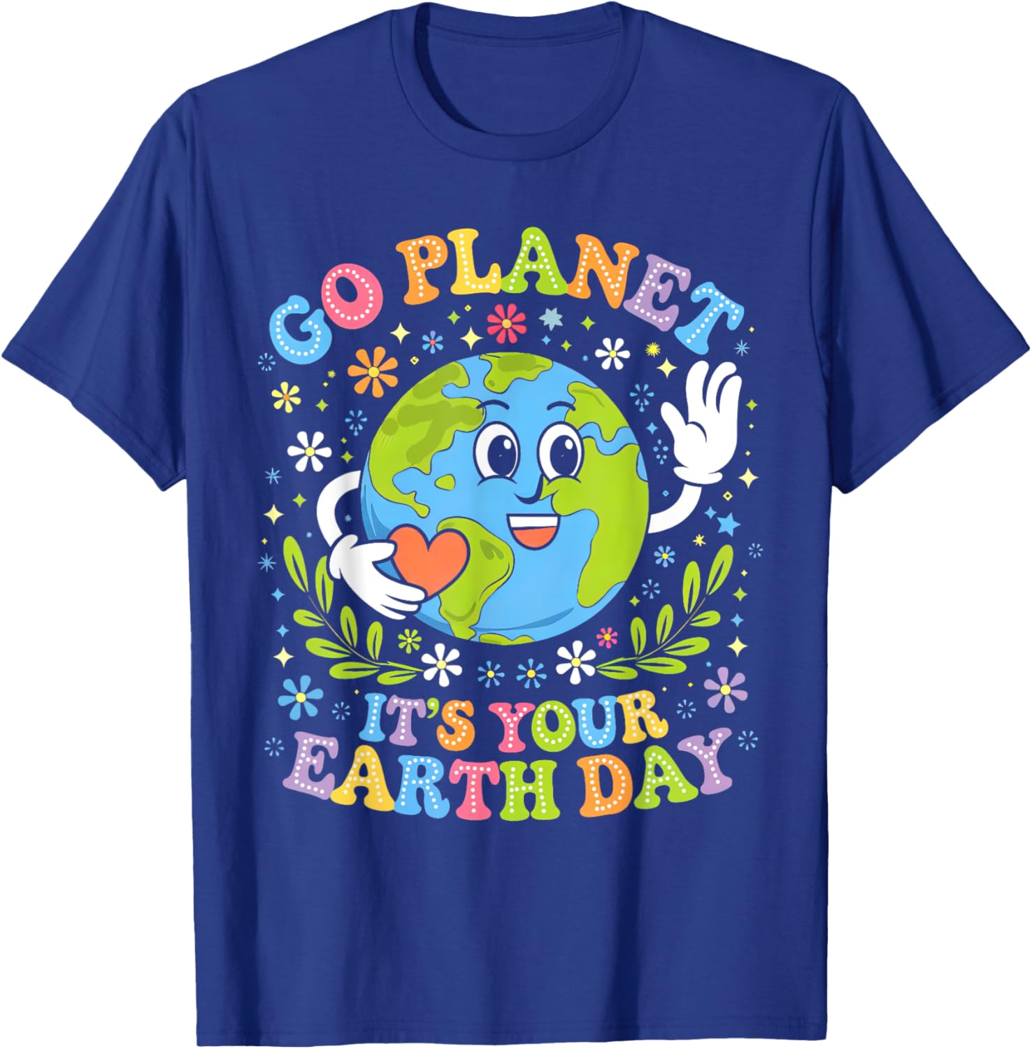 Groovy Go Planet Earth Day 2025 Teacher Kids T-Shirt for Fun Learning - 11