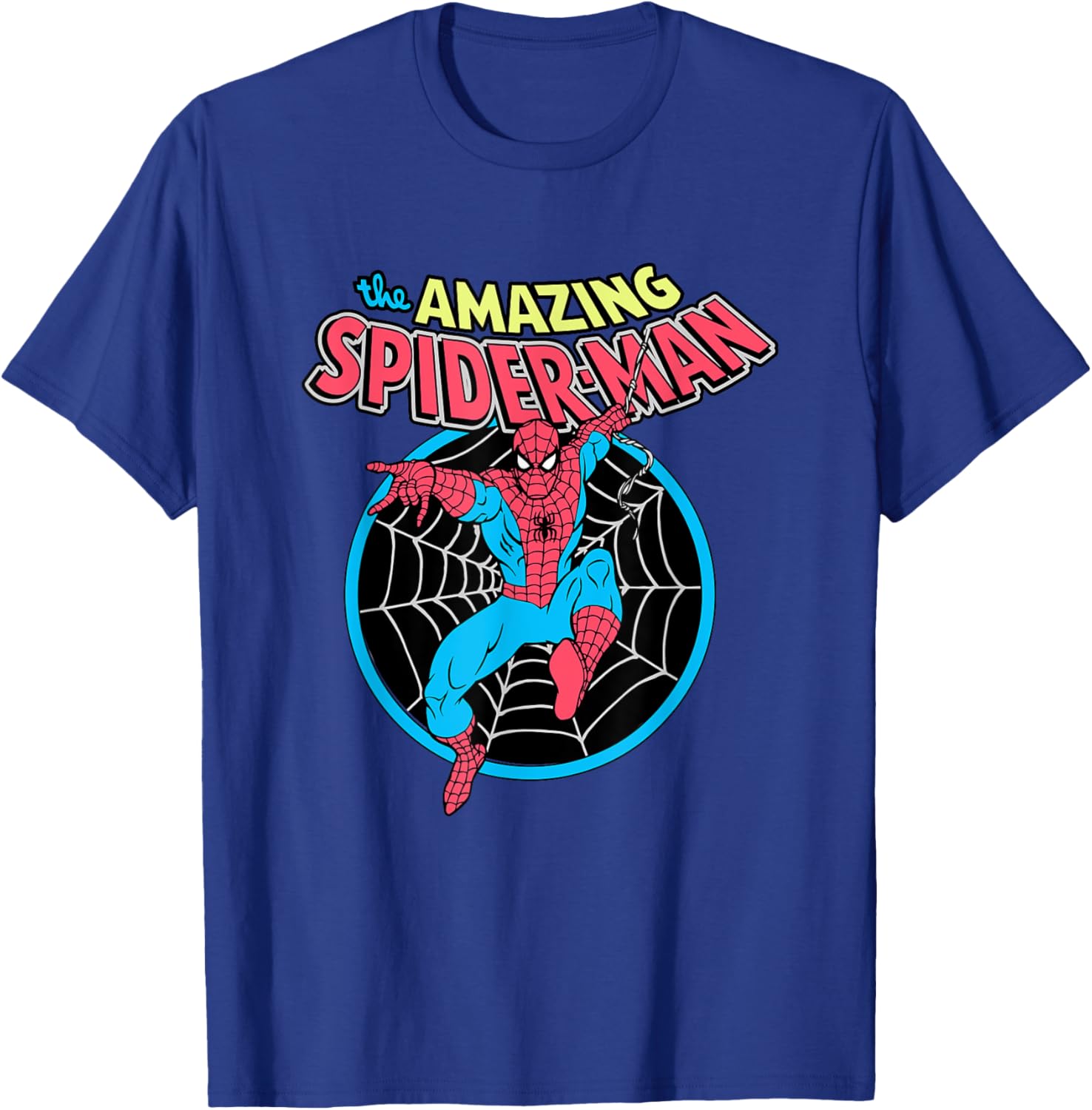 Vintage Spider-Man Web Circle T-Shirt for Marvel Comics Fans - 6