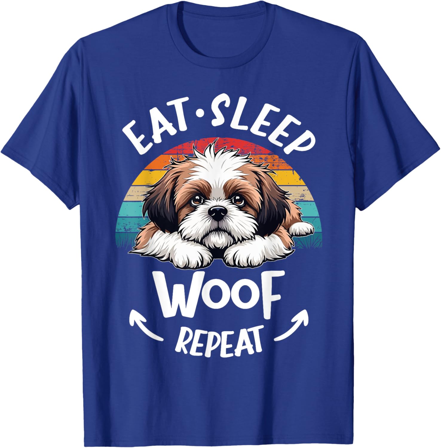 Shih Tzu Eat Sleep Repeat Fun T-Shirt for Men and Women - 1
